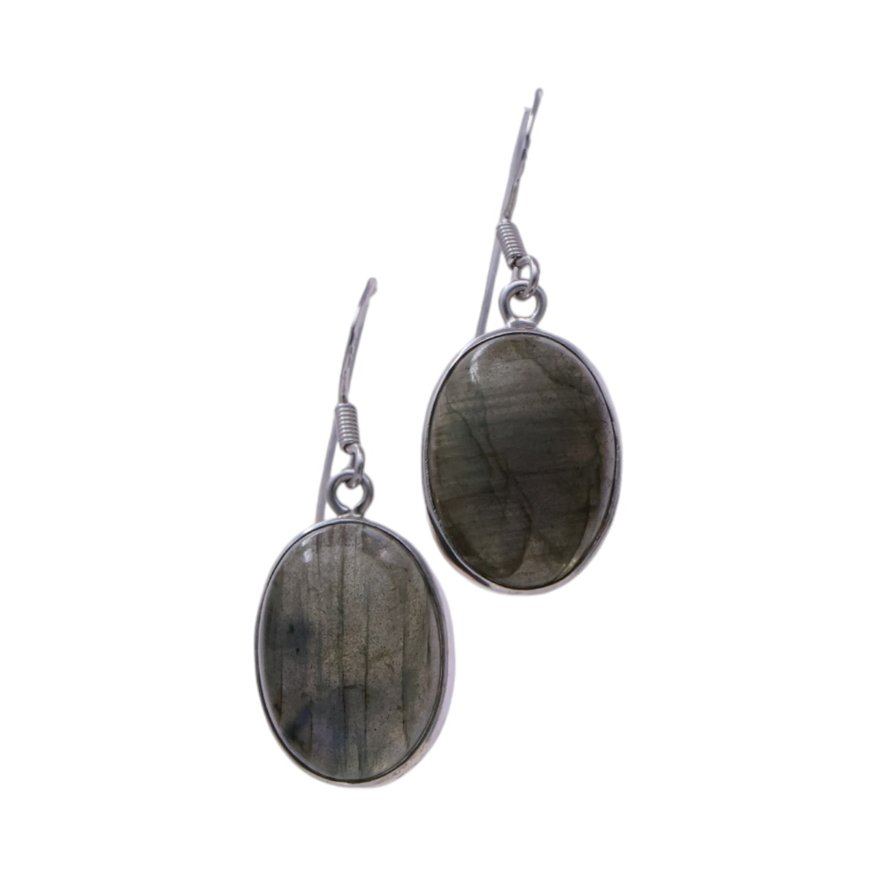 Labradorite Oval Drop Earrings