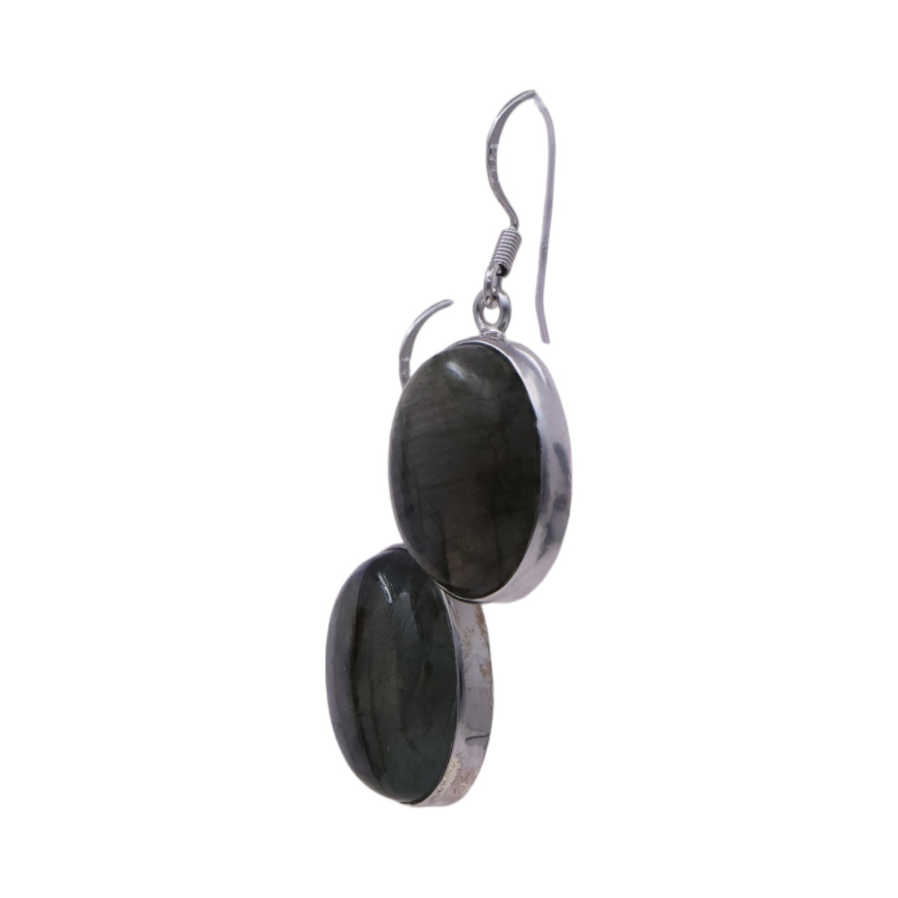 Labradorite Oval Drop Earrings - Image 2