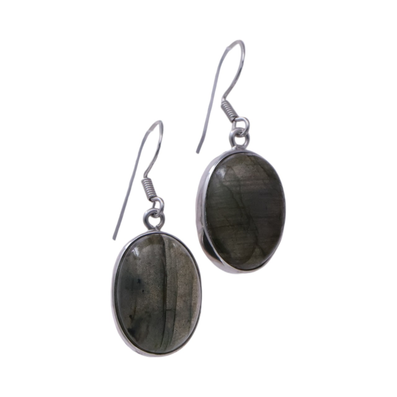 Labradorite Oval Drop Earrings - Image 8