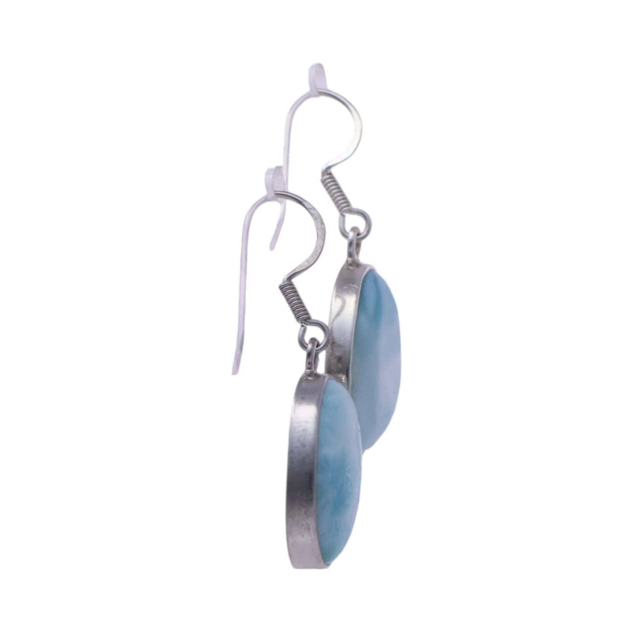 Luxurious Larimar Oval Earrings - Exquisite Handcrafted Jewelry for Effortless Elegance - Image 5