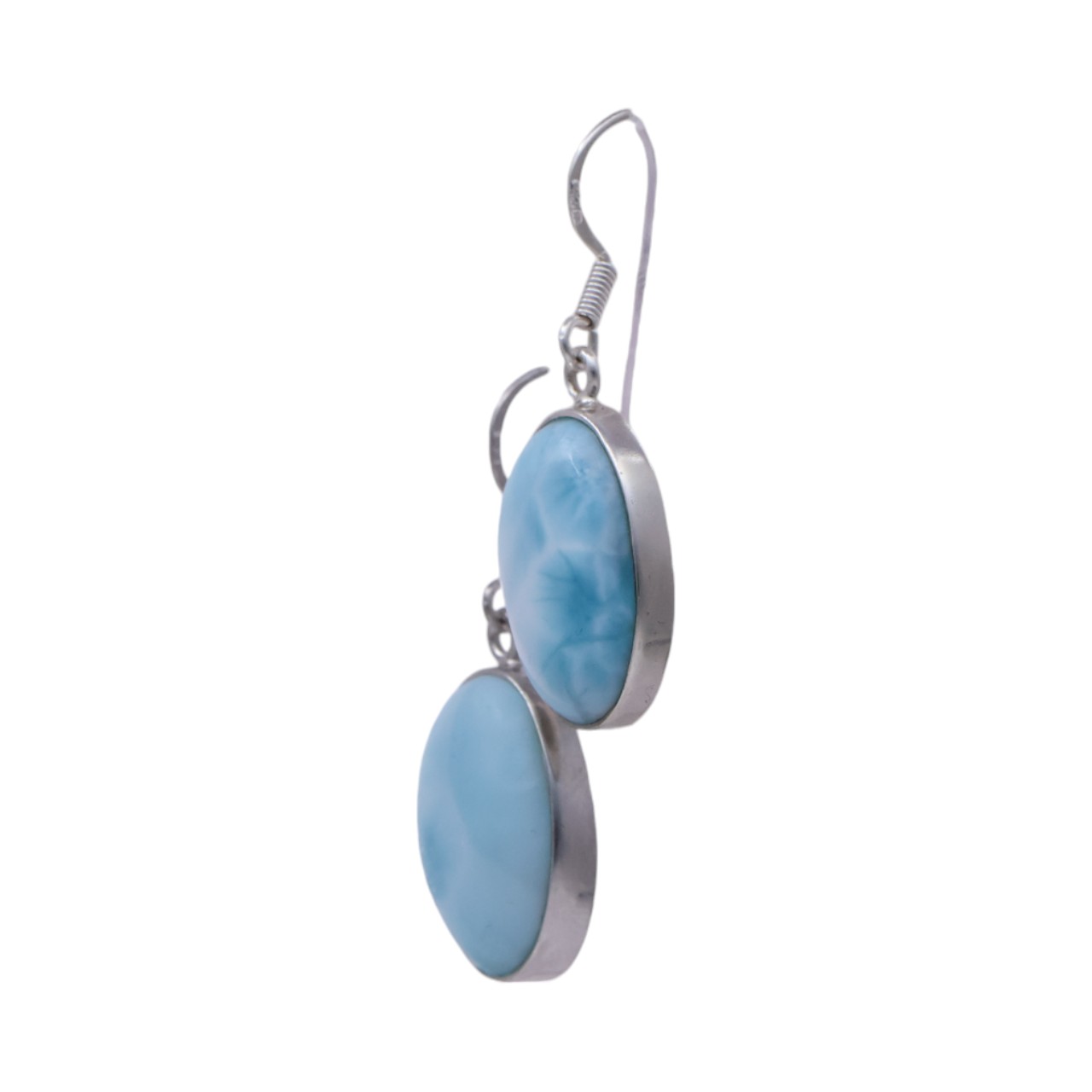 Luxurious Larimar Oval Earrings - Exquisite Handcrafted Jewelry for Effortless Elegance - Image 6