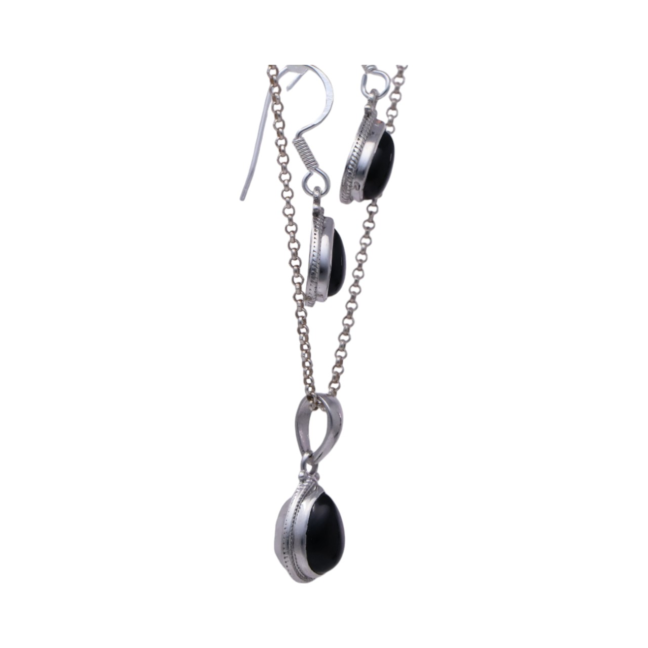 Sterling Silver Black Onyx Tear Drop Jewelry Set - Perfect for Any Occasion! - Image 6