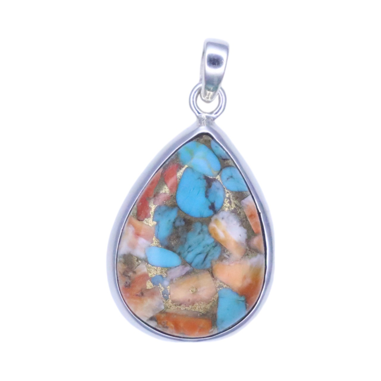 Stunning Tear Drop Shape Oyster Copper Turquoise Pendant - Handcrafted Elegance! - Image 2