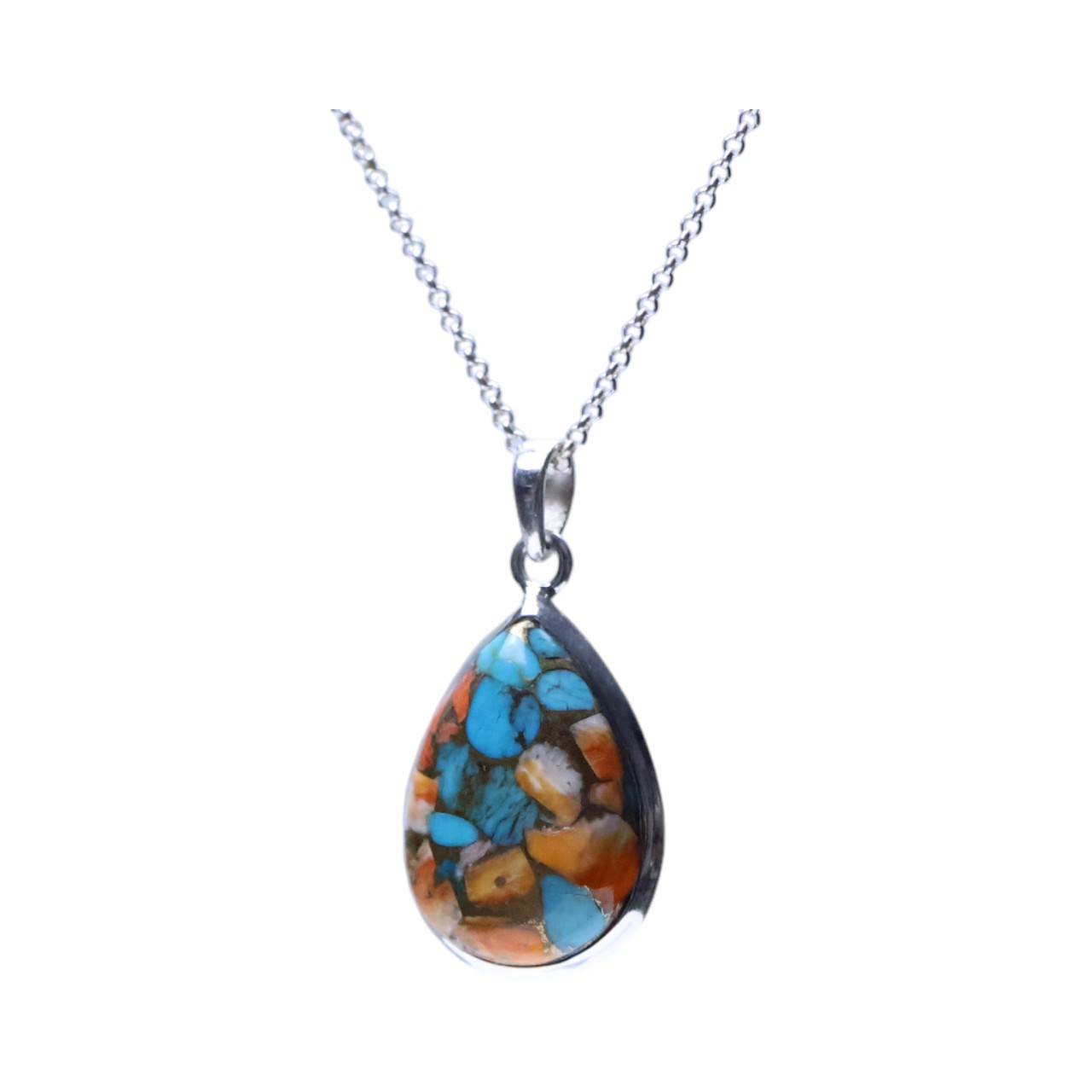 Stunning Tear Drop Shape Oyster Copper Turquoise Pendant - Handcrafted Elegance! - Image 4