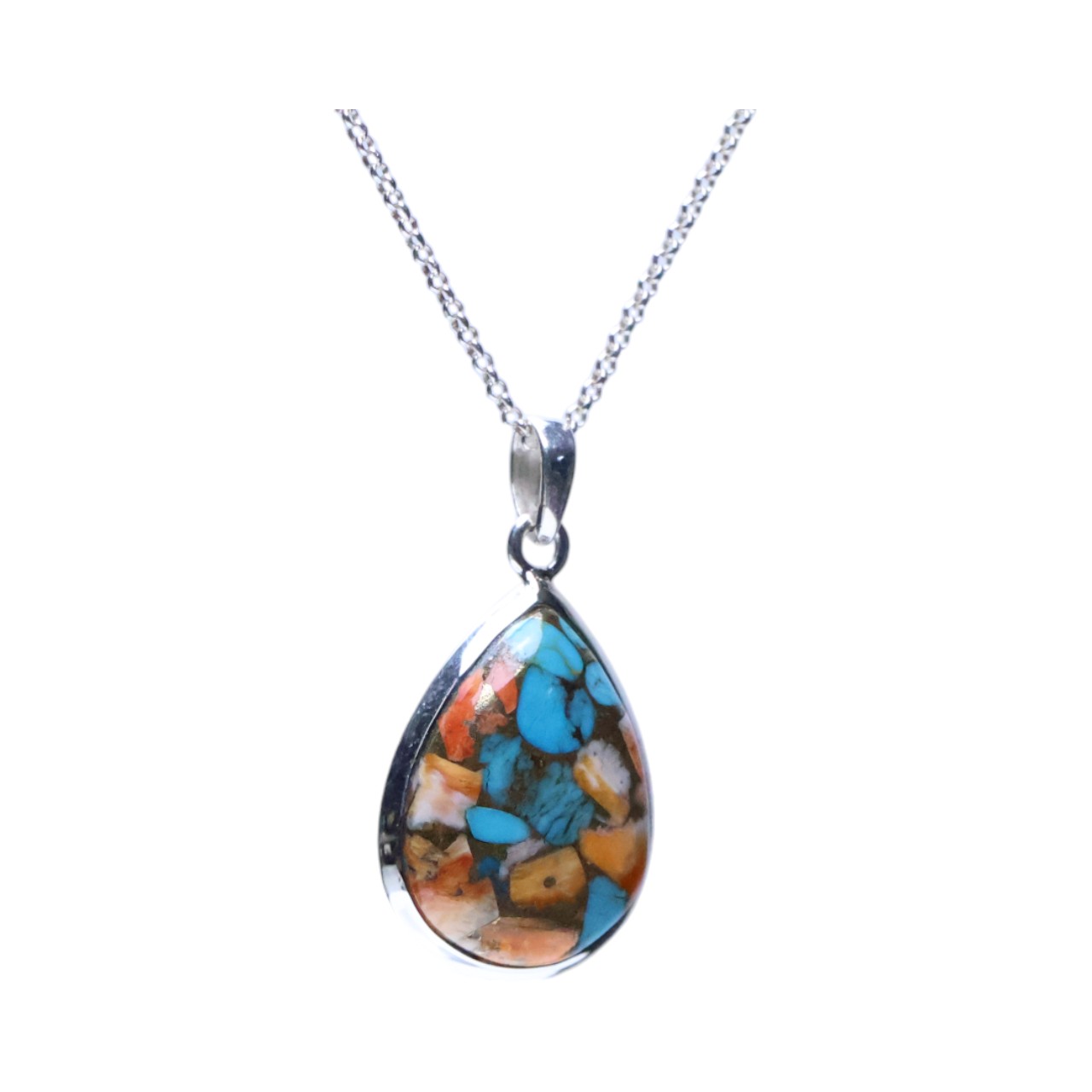 Stunning Tear Drop Shape Oyster Copper Turquoise Pendant - Handcrafted Elegance! - Image 6