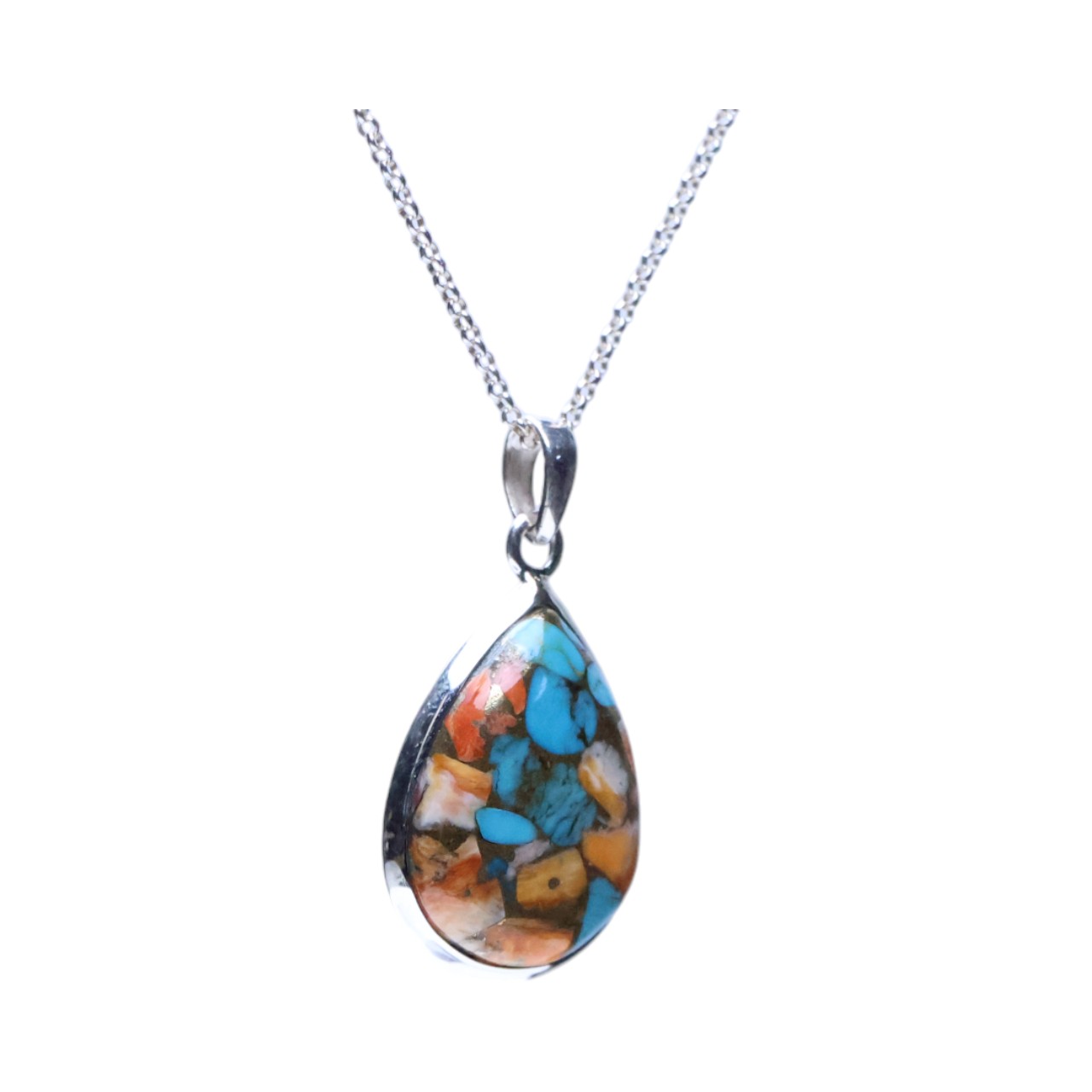 Stunning Tear Drop Shape Oyster Copper Turquoise Pendant - Handcrafted Elegance! - Image 8