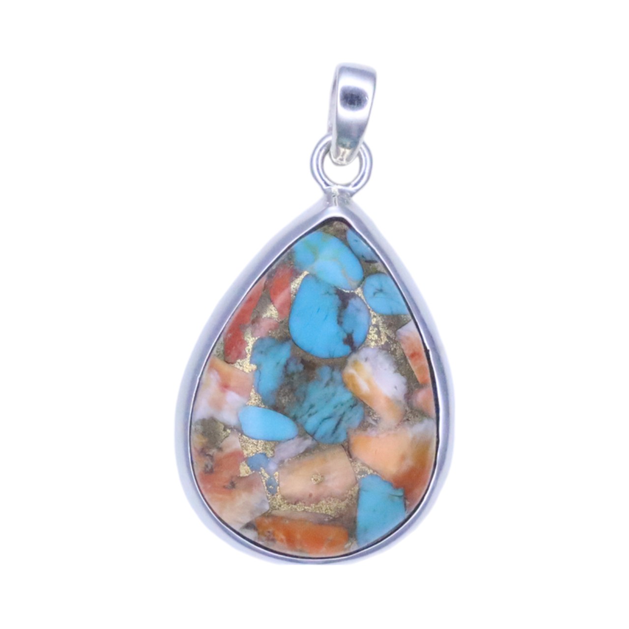 Stunning Tear Drop Shape Oyster Copper Turquoise Pendant - Handcrafted Elegance! - Image 7