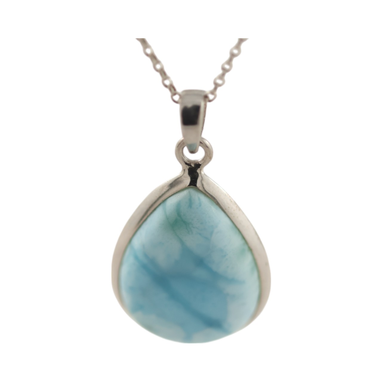 Tear Drop Shape Larimar Pendant - Handcrafted with Genuine Larimar Stone - Image 4