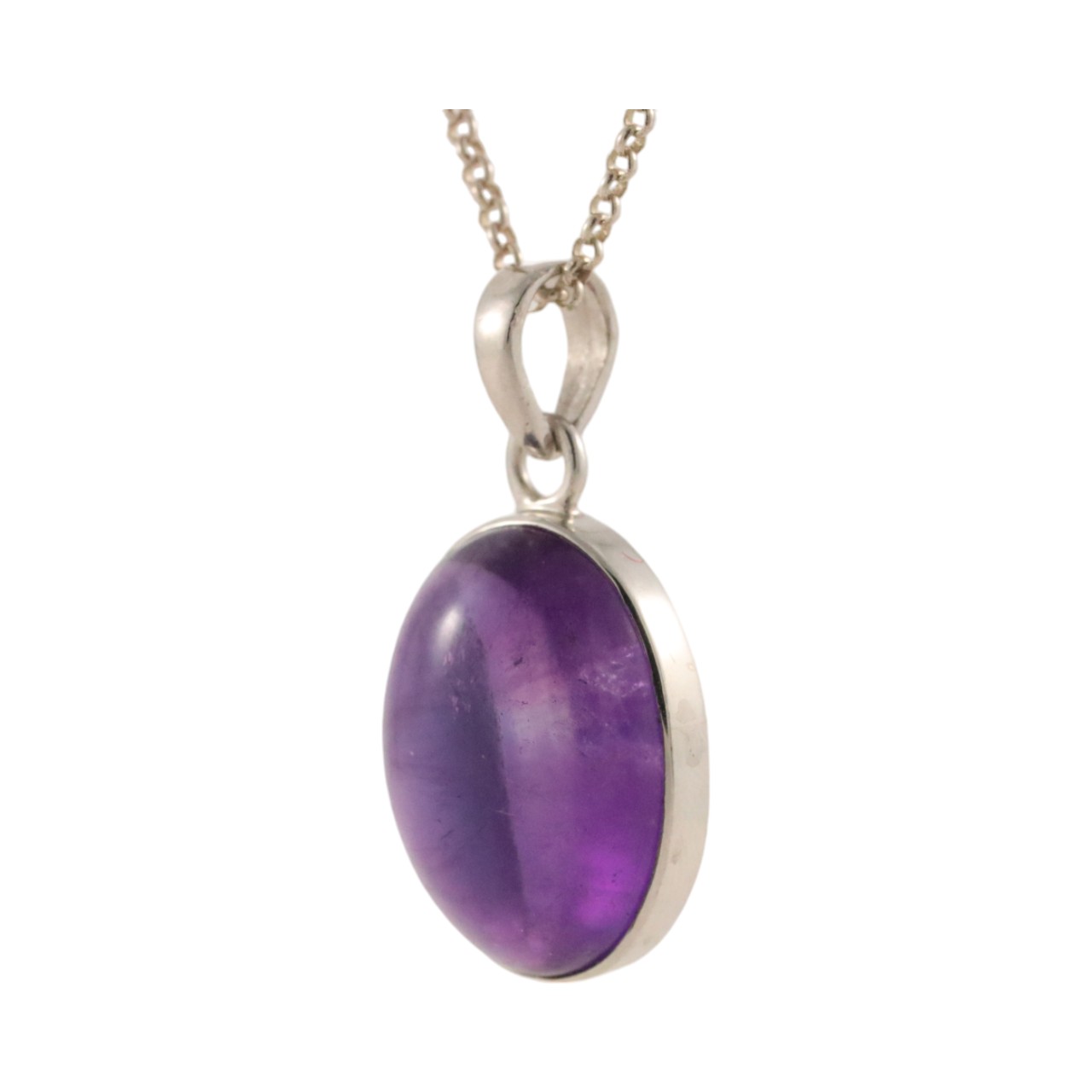 Stunning Amethyst Silver Pendant - Exquisite Oval Design for Effortless Glamour - Image 4