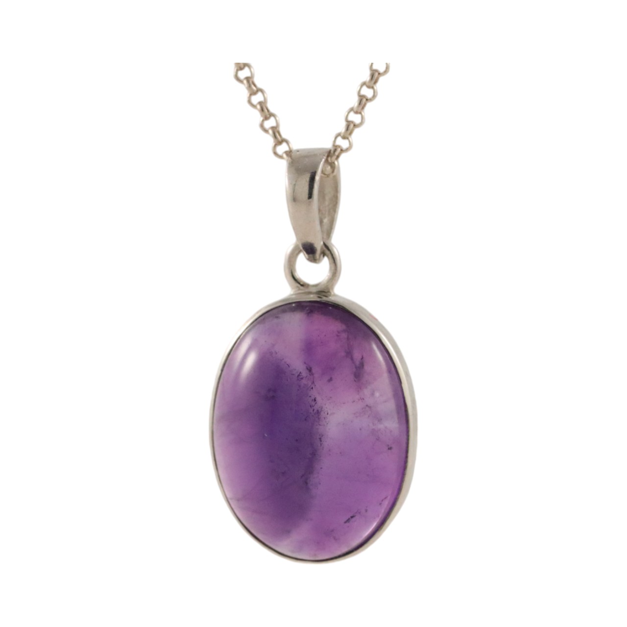Stunning Amethyst Silver Pendant - Exquisite Oval Design for Effortless Glamour - Image 3