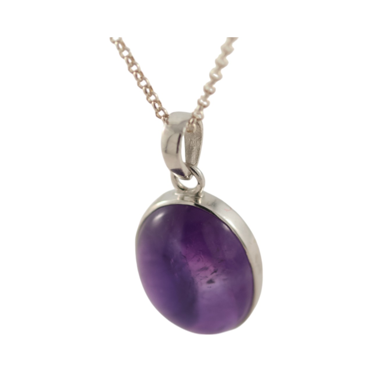 Stunning Amethyst Silver Pendant - Exquisite Oval Design for Effortless Glamour - Image 5