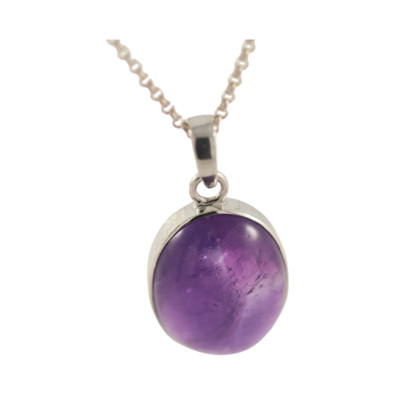 Stunning Amethyst Silver Pendant - Exquisite Oval Design for Effortless Glamour - Image 6