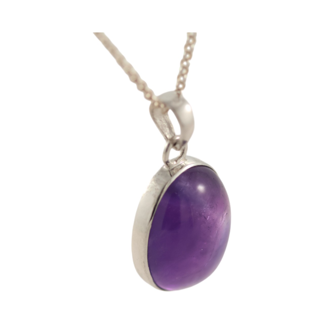 Stunning Amethyst Silver Pendant - Exquisite Oval Design for Effortless Glamour - Image 7