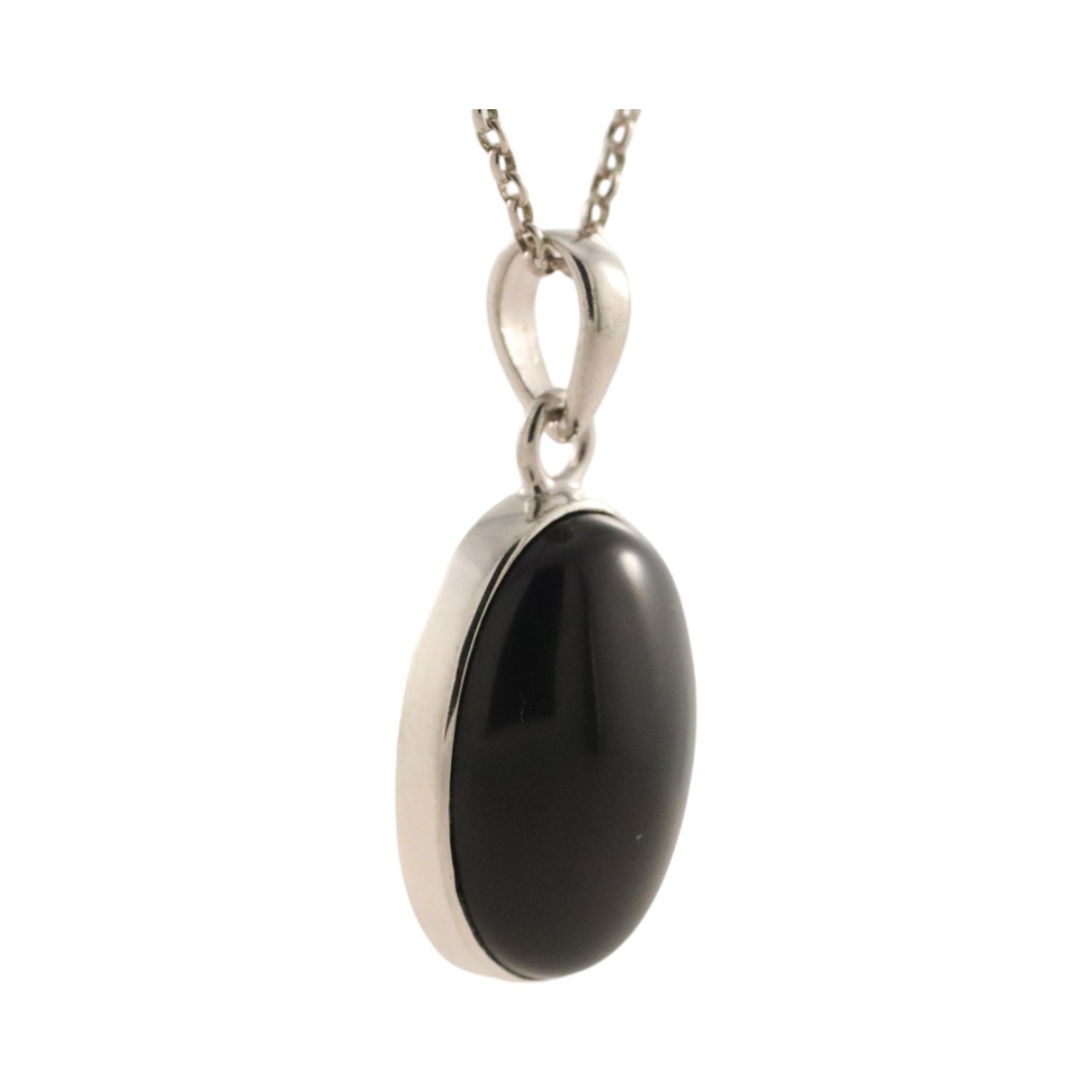 Stylish Black Onyx Silver Oval Pendant - Add Elegance to Your Look! - Image 2