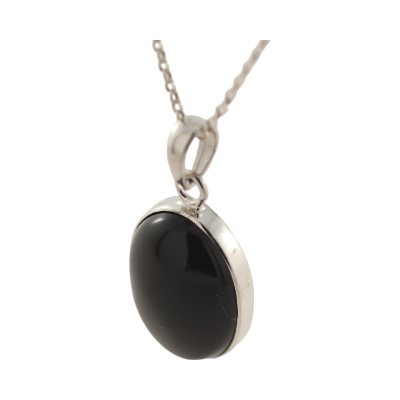 Stylish Black Onyx Silver Oval Pendant - Add Elegance to Your Look! - Image 5