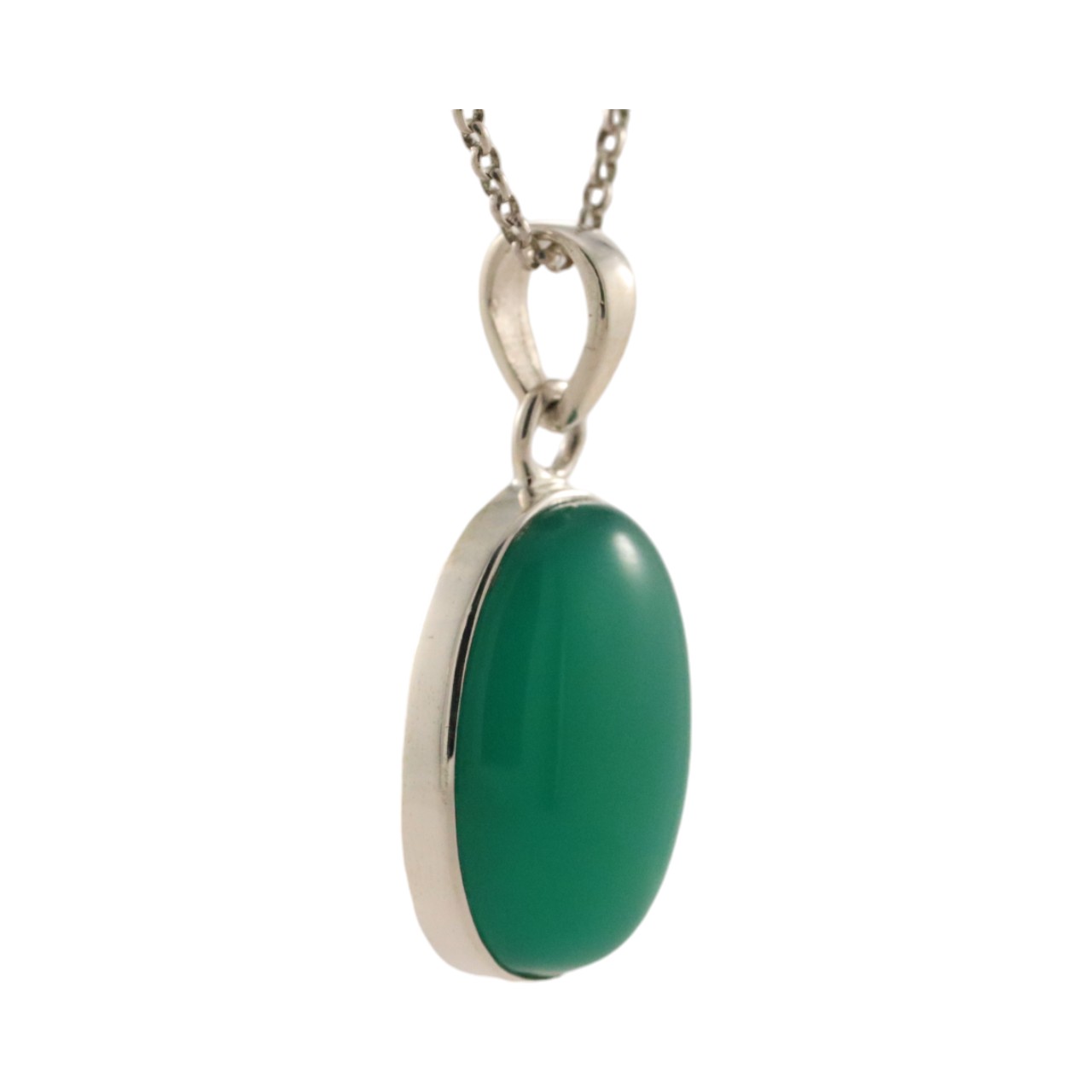 Get the Perfect Green Onyx Silver Oval Pendant for Your Style | Shop Now! - Image 3
