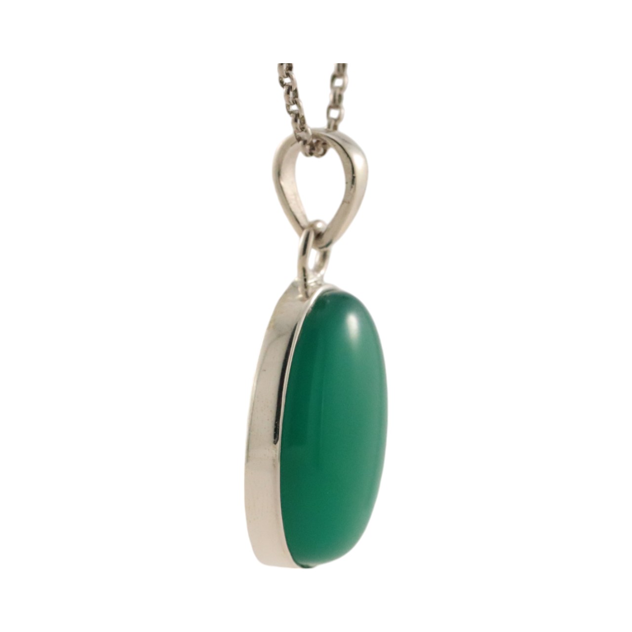 Get the Perfect Green Onyx Silver Oval Pendant for Your Style | Shop Now! - Image 2