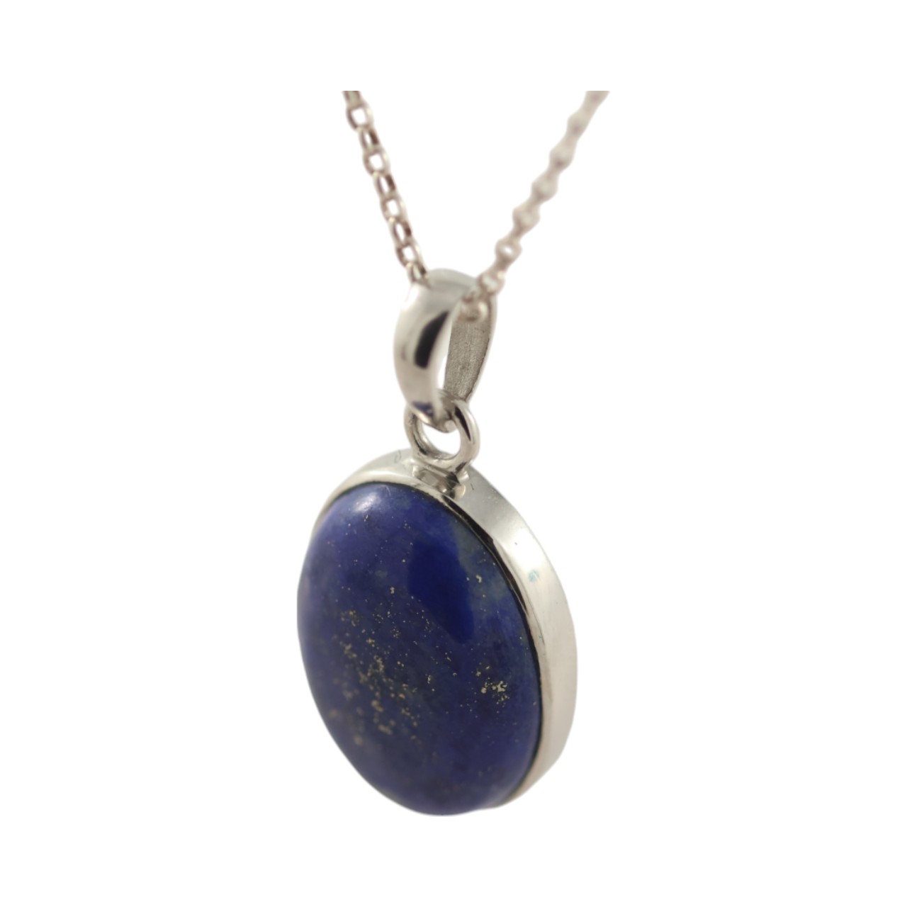 Effortlessly Chic: Lapis Lazuli Silver Oval Pendant for a Touch of Elegance - Image 8