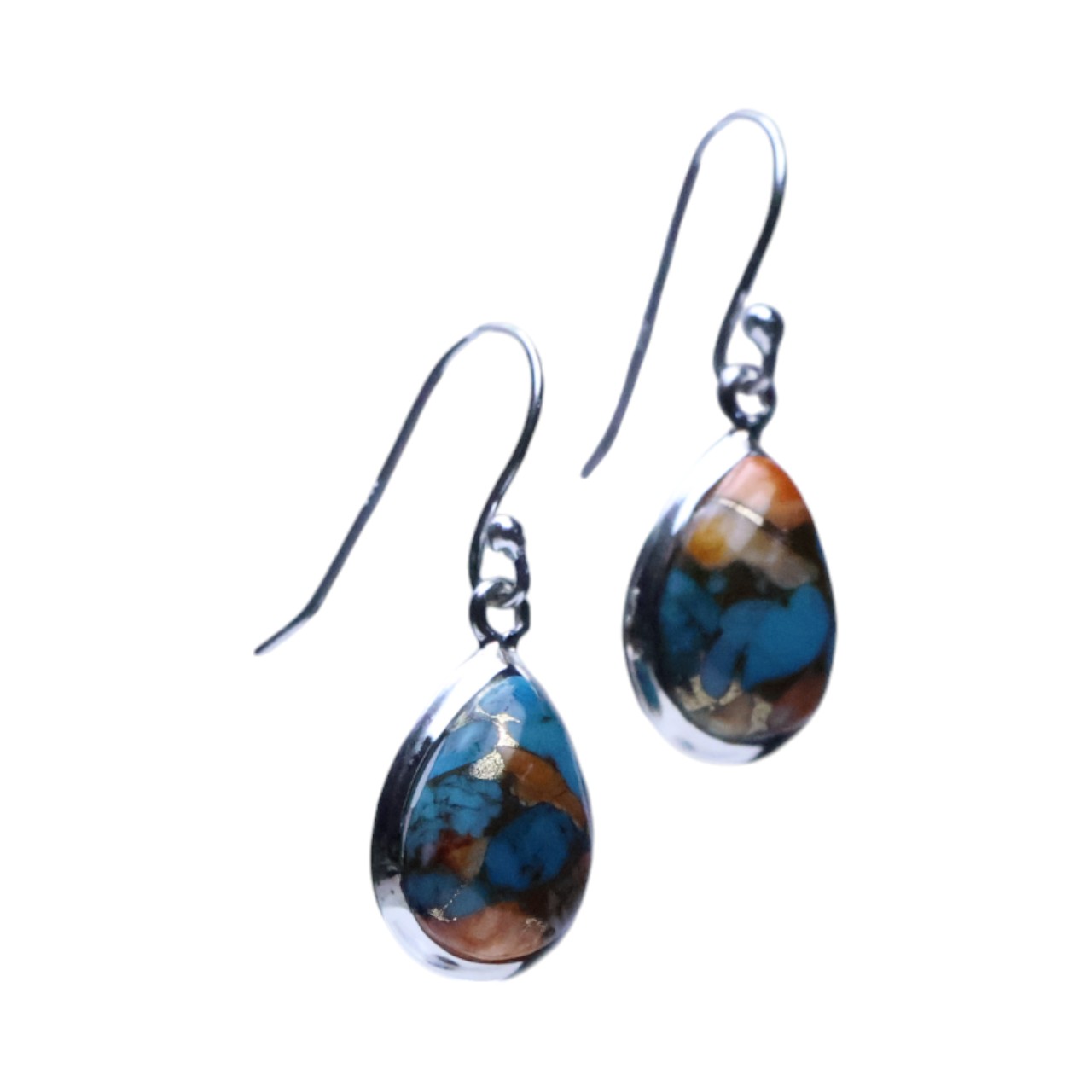 Stunning Oyster Copper Turquoise Sterling Silver Drop Earrings - Handcrafted Beauty! - Image 7