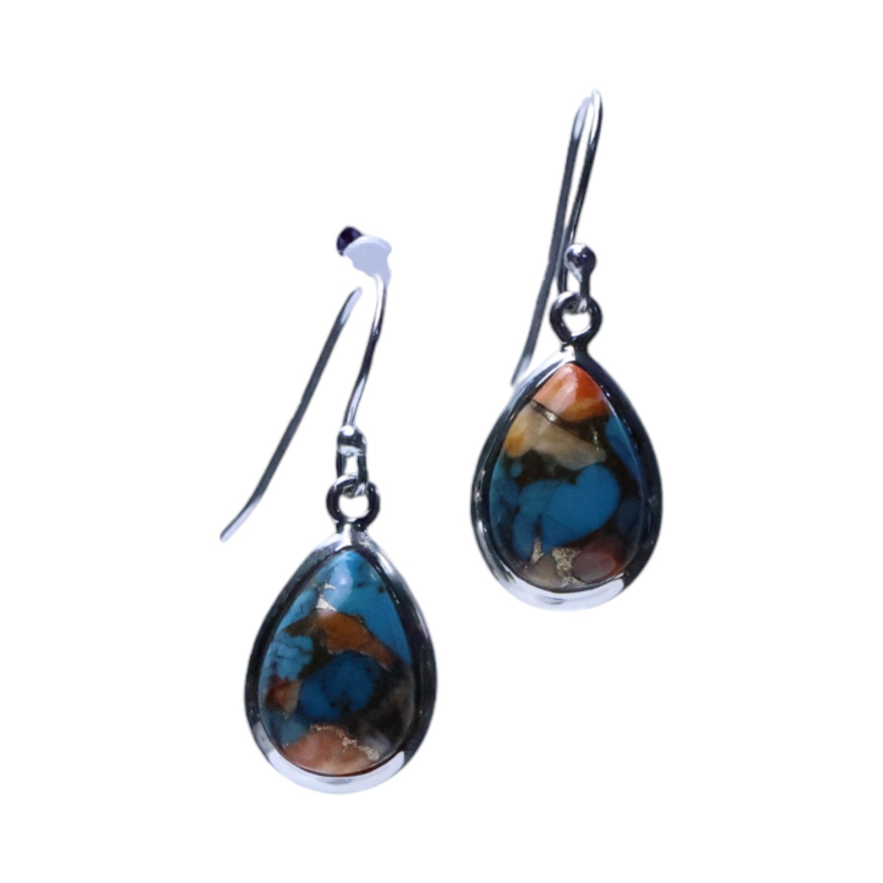 Stunning Oyster Copper Turquoise Sterling Silver Drop Earrings - Handcrafted Beauty! - Image 8