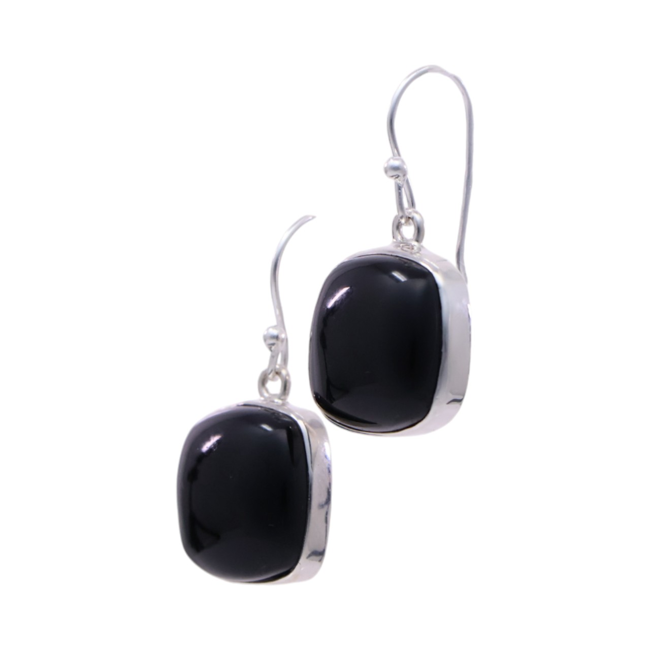 Stunningly Elegant: Square Black Onyx Earrings for a Sophisticated Look - Image 2