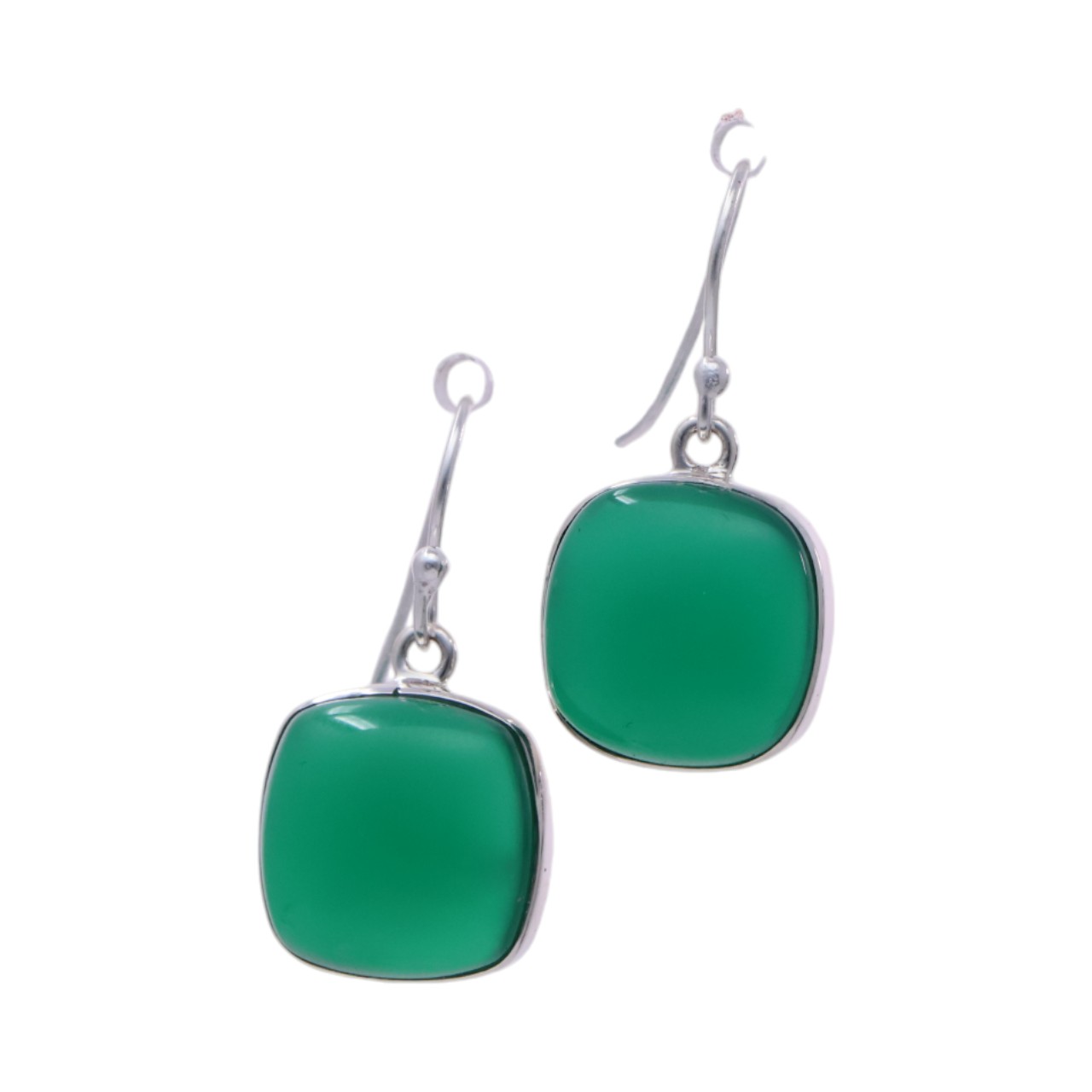 Sparkle with Style: Premium Square Green Onyx Earrings for a Touch of Elegance - Image 4