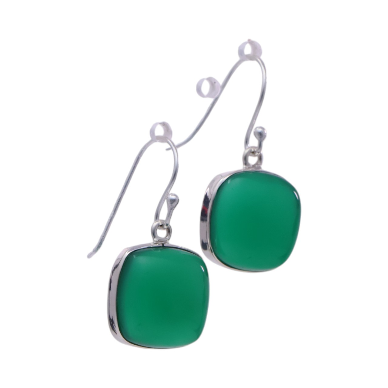 Sparkle with Style: Premium Square Green Onyx Earrings for a Touch of Elegance - Image 5