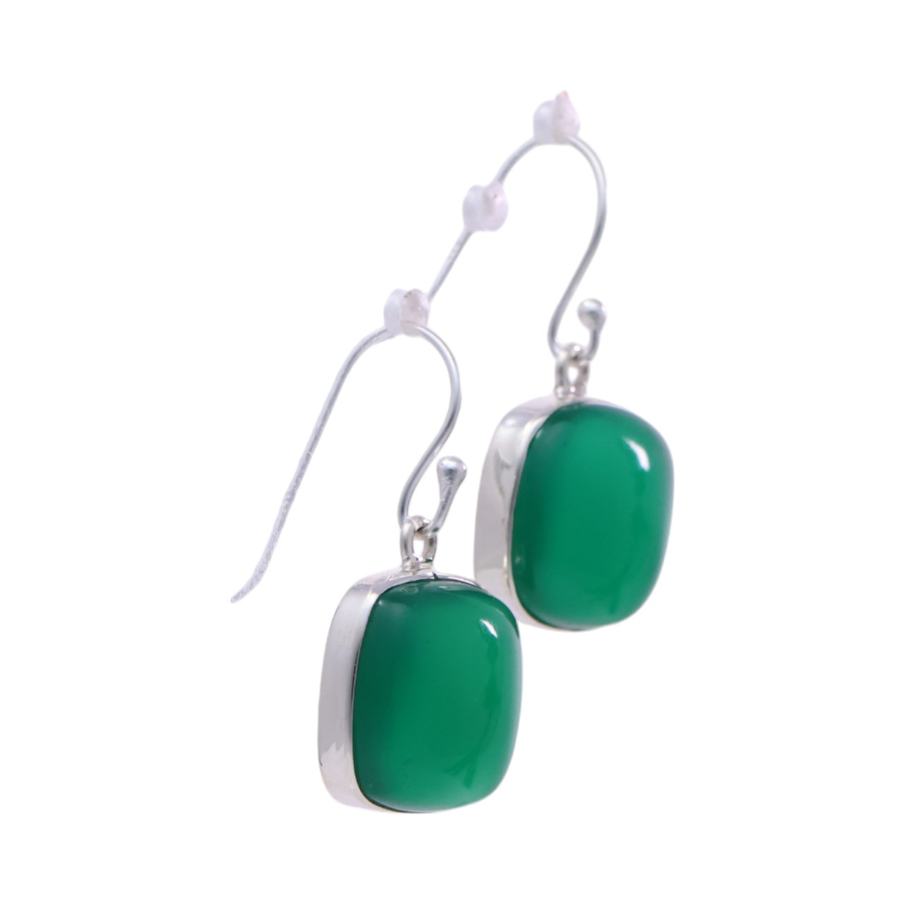 Sparkle with Style: Premium Square Green Onyx Earrings for a Touch of Elegance - Image 7