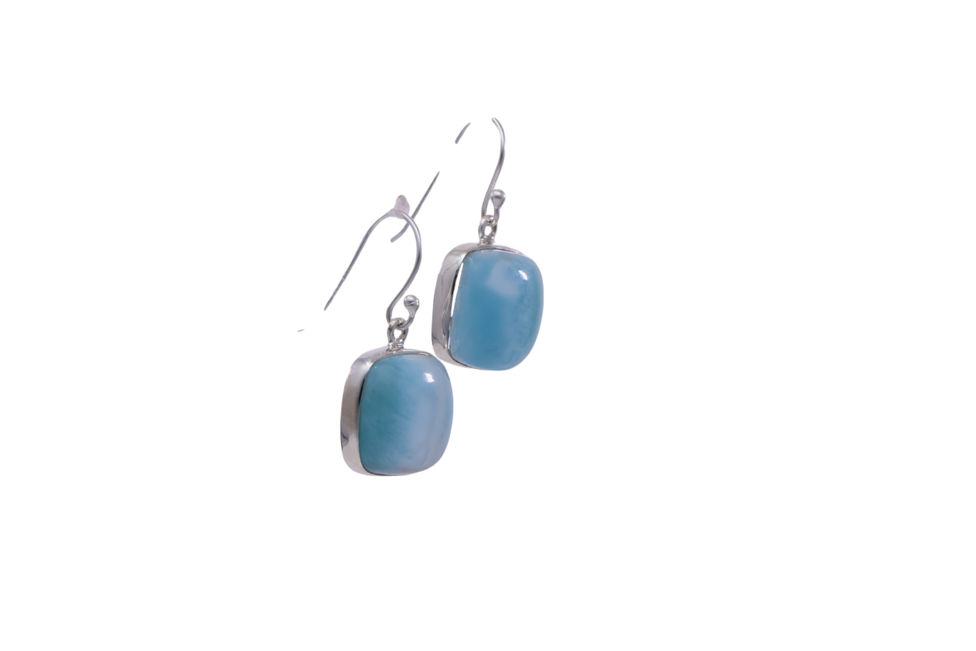 Stunning Square Larimar Earrings: Exquisite Gemstone Jewelry for Every Occasion - Image 4
