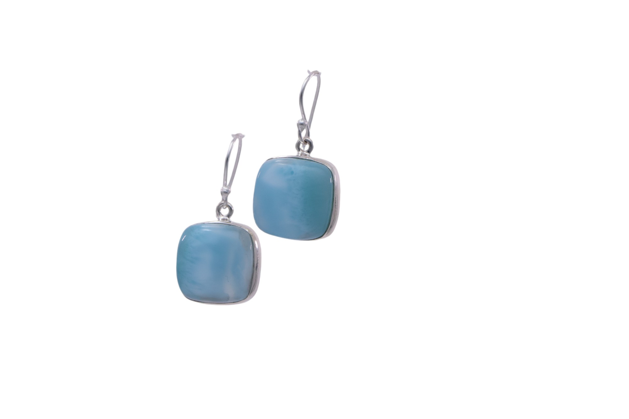 Stunning Square Larimar Earrings: Exquisite Gemstone Jewelry for Every Occasion - Image 9