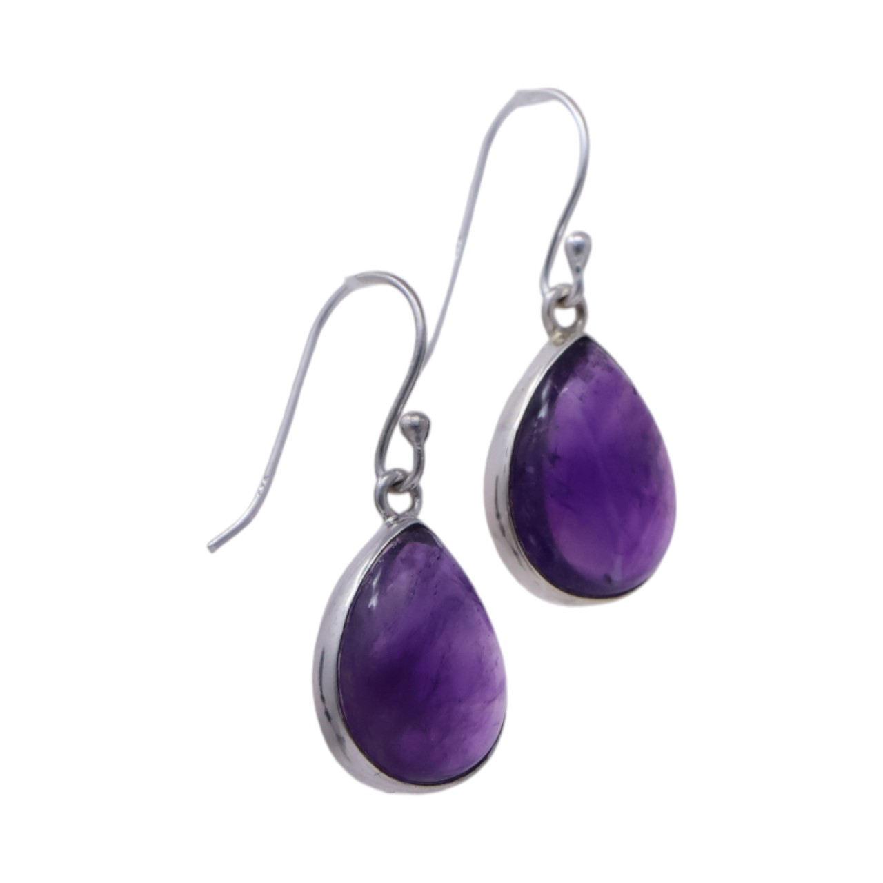 Amethyst Sterling Silver Drop Earrings - Limited Time Offer! - Image 2