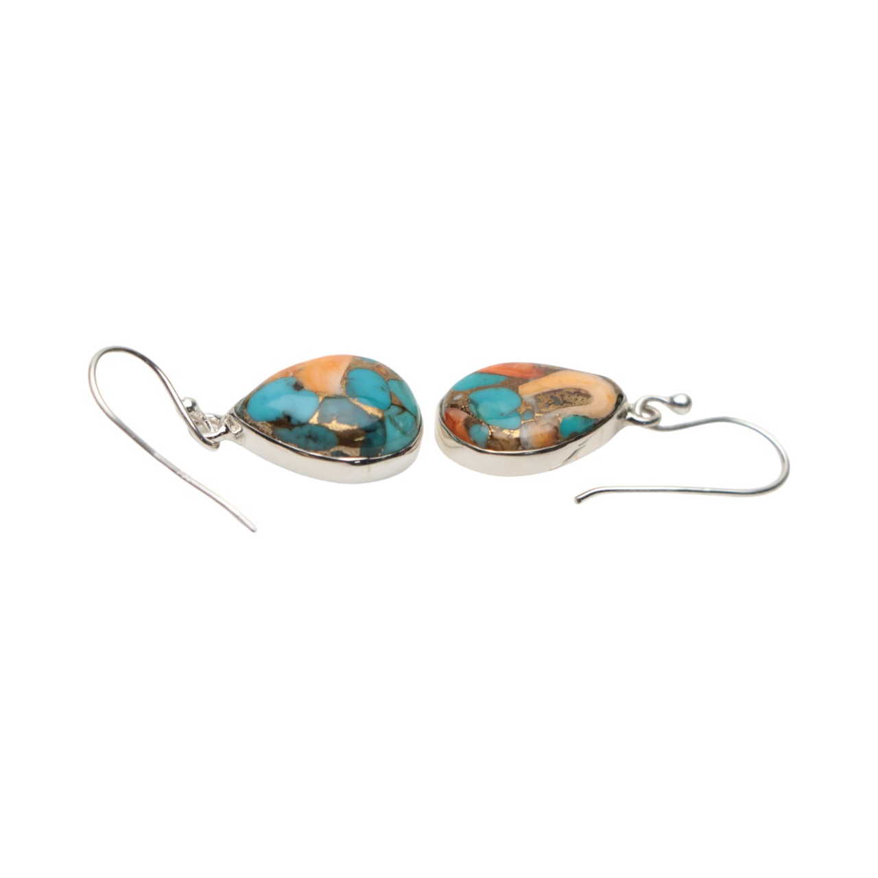 Enhance Your Style with Oyster Copper Turquoise Drop Earrings in Sterling Silver - Image 4