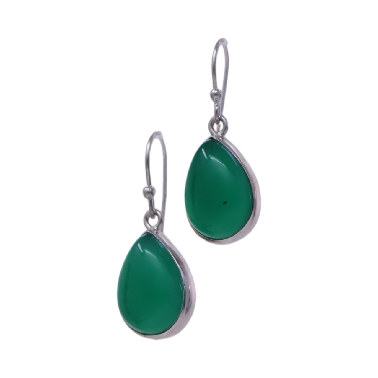 Green Onyx Sterling Silver Drop Earrings - Shop Now! - Image 2