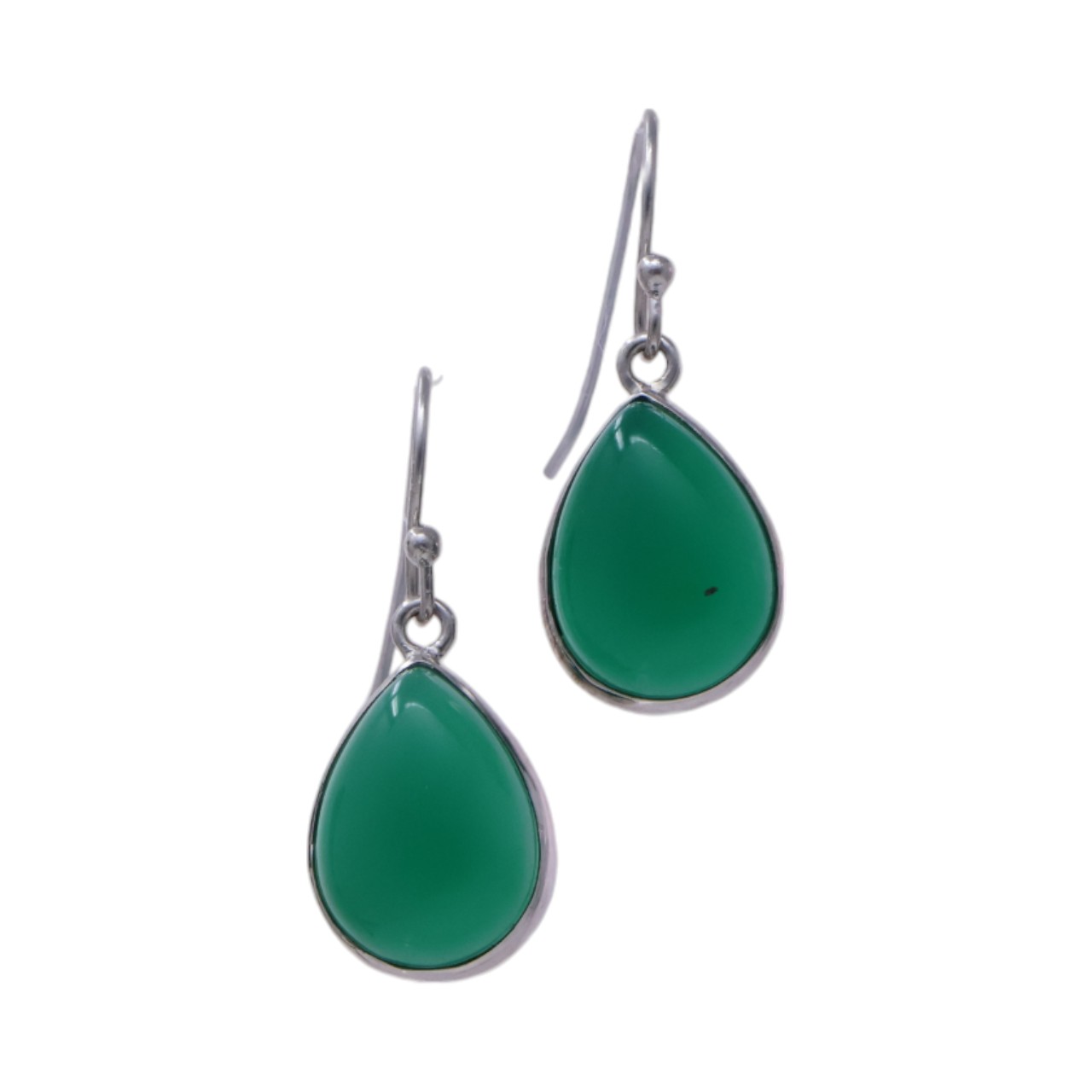 Green Onyx Sterling Silver Drop Earrings - Shop Now! - Image 3