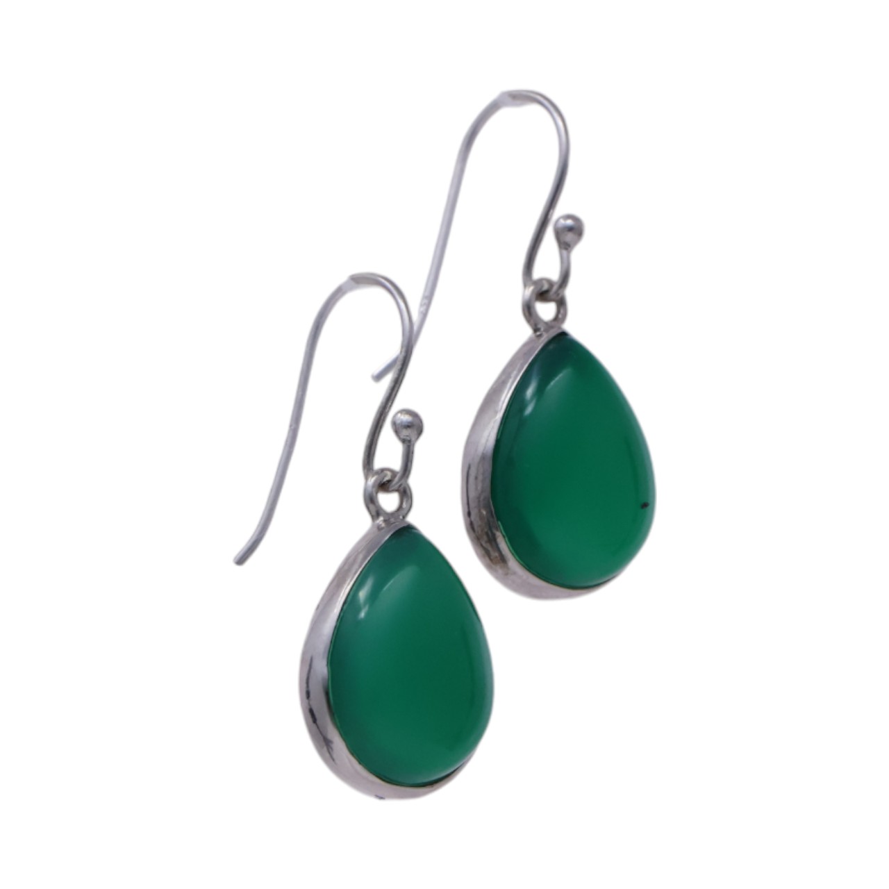 Green Onyx Sterling Silver Drop Earrings - Shop Now! - Image 4