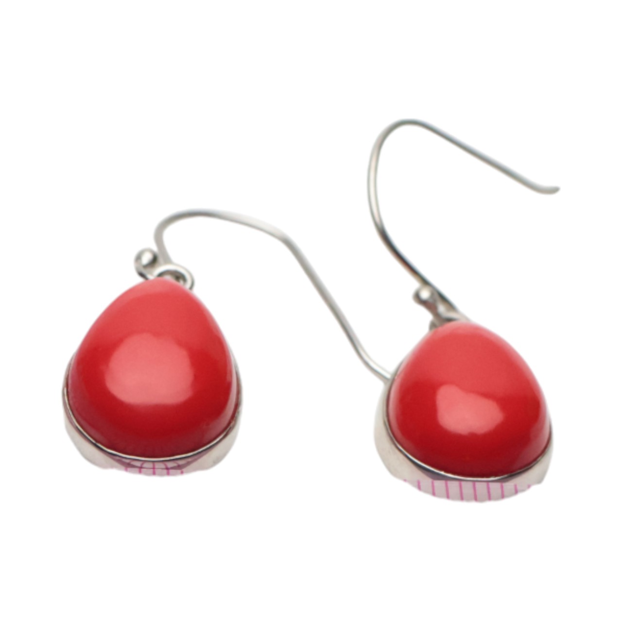 Red Coral Sterling Silver Drop Earrings - Add a Touch of Elegance to Your Style! - Image 4