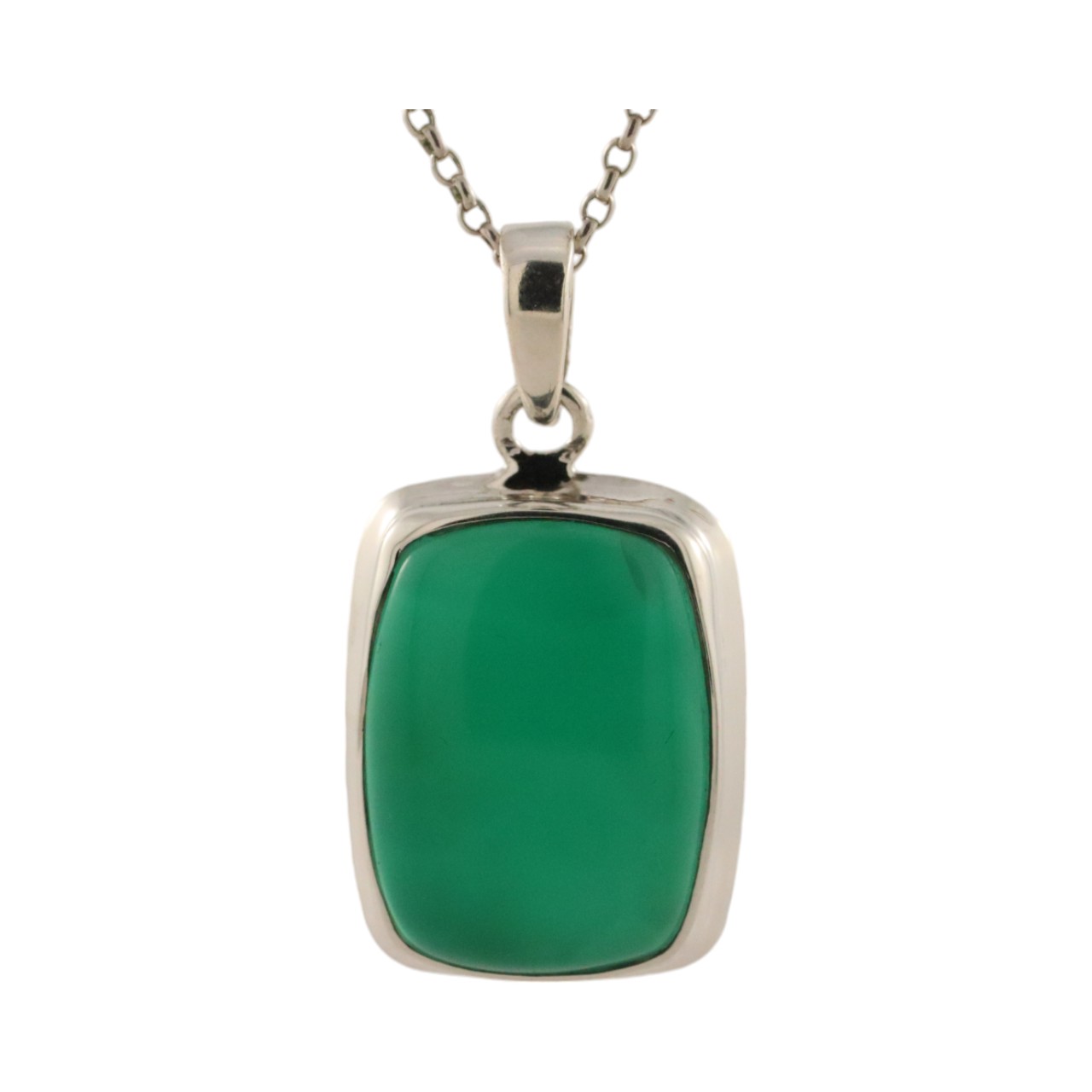 Green Onyx: Sterling Silver Pendant - Image 2