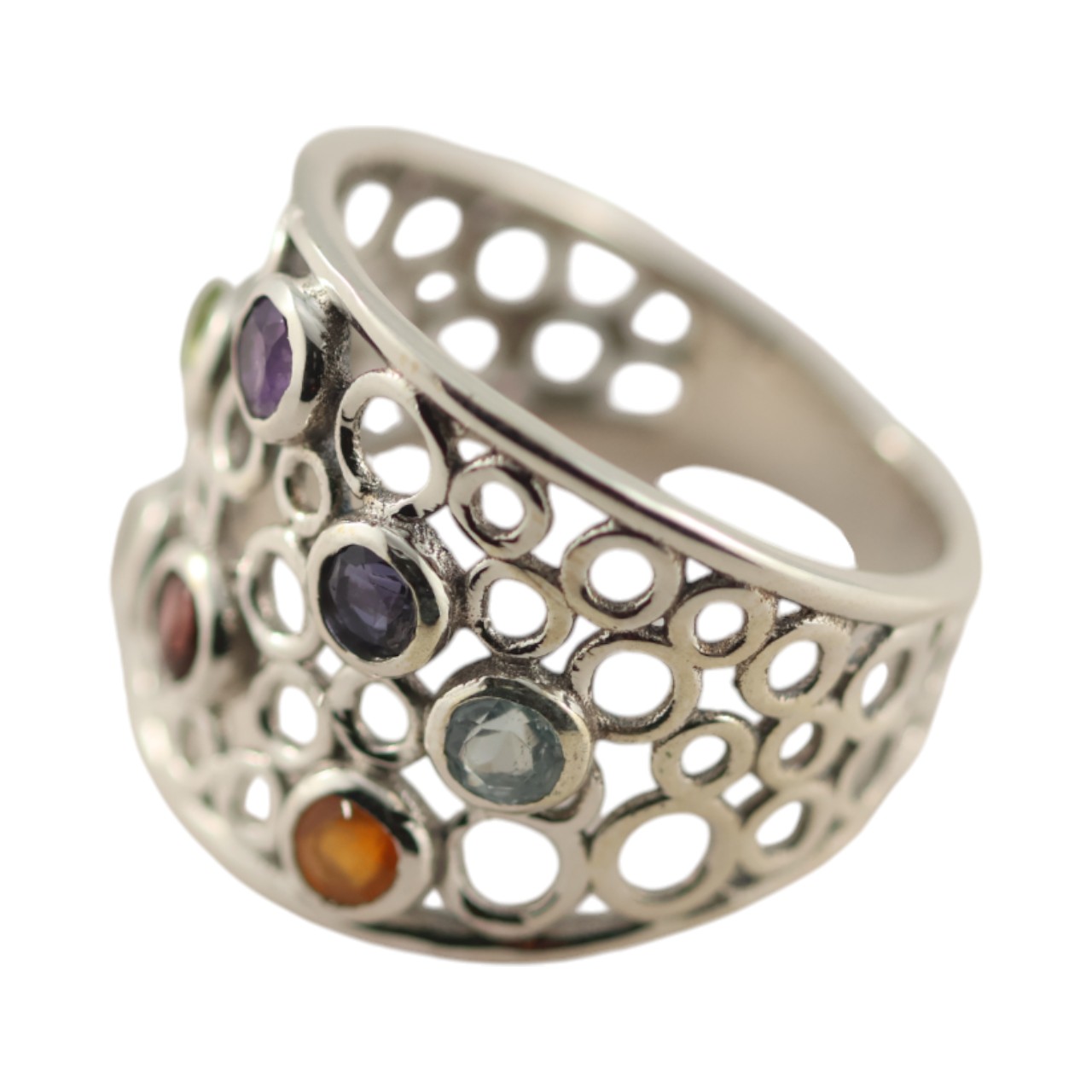Stunning Multi Stone Round Modern Ring - Perfect for Any Occasion! - Image 2