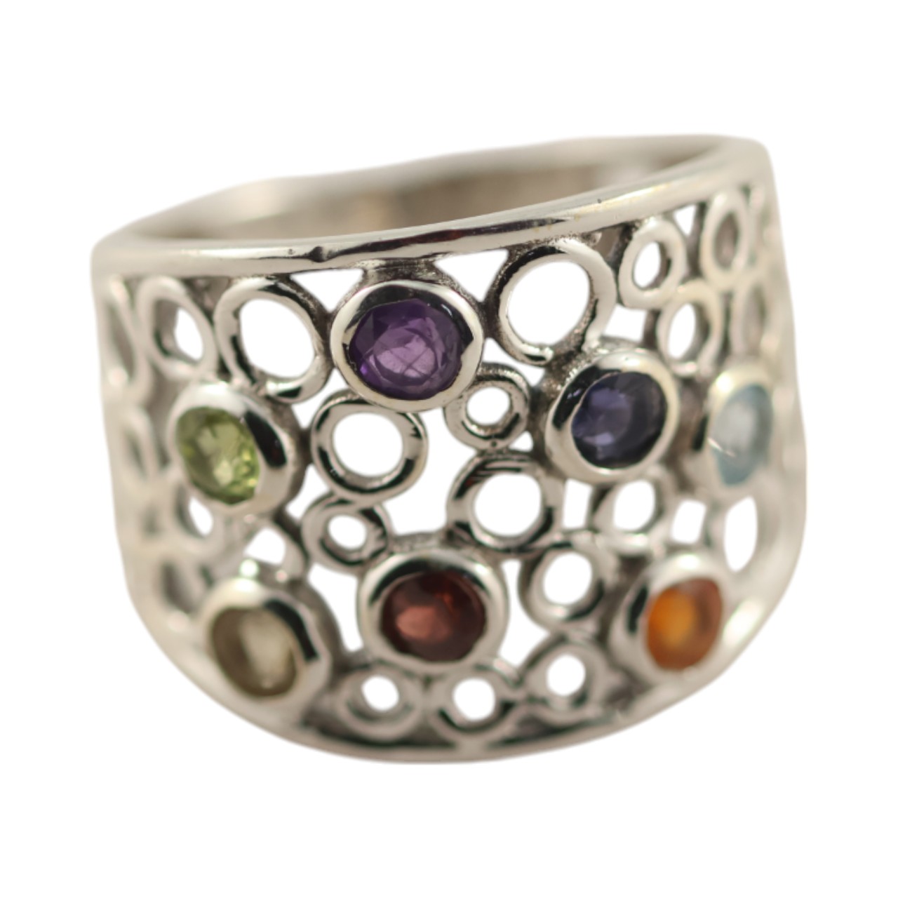 Stunning Multi Stone Round Modern Ring - Perfect for Any Occasion! - Image 3