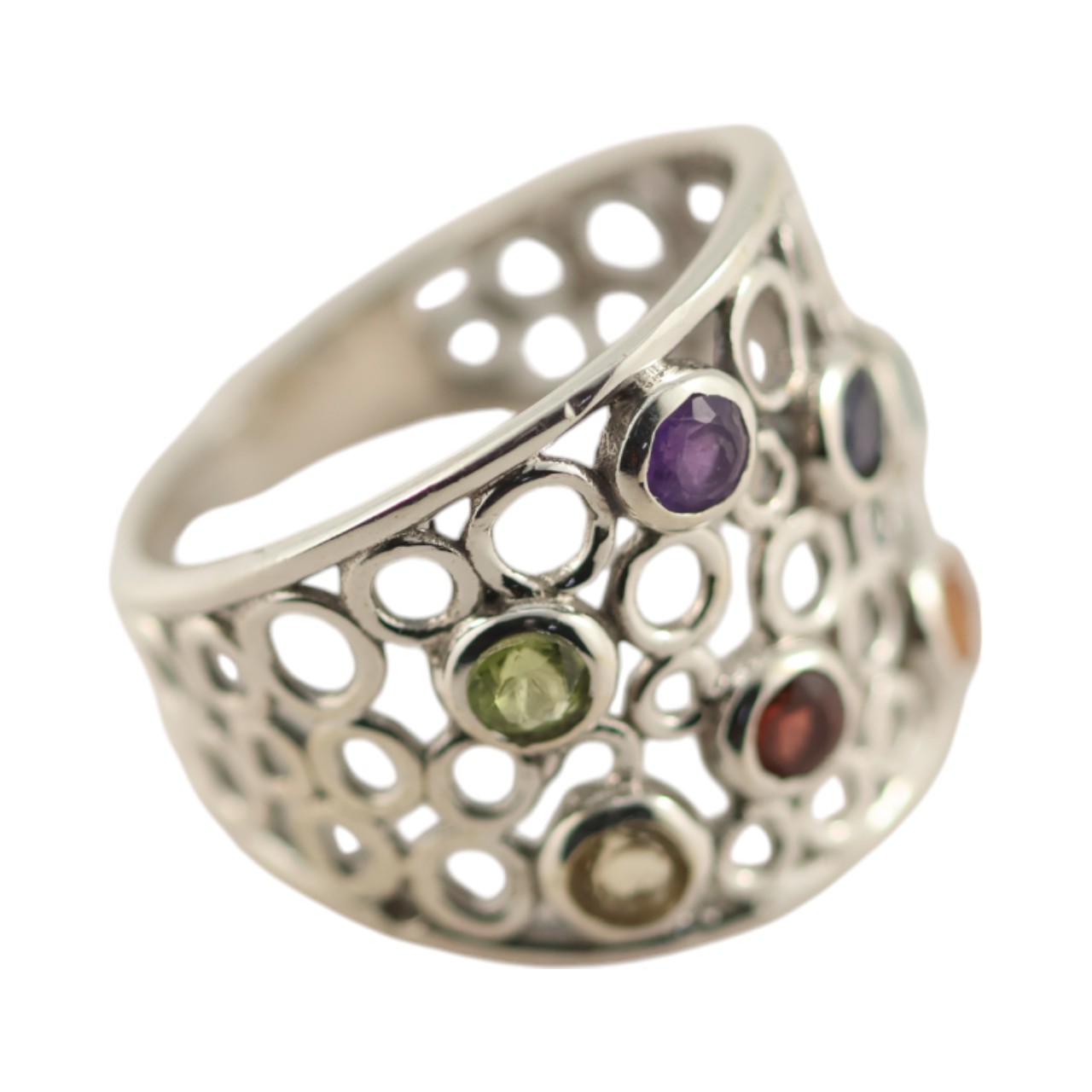 Stunning Multi Stone Round Modern Ring - Perfect for Any Occasion! - Image 4