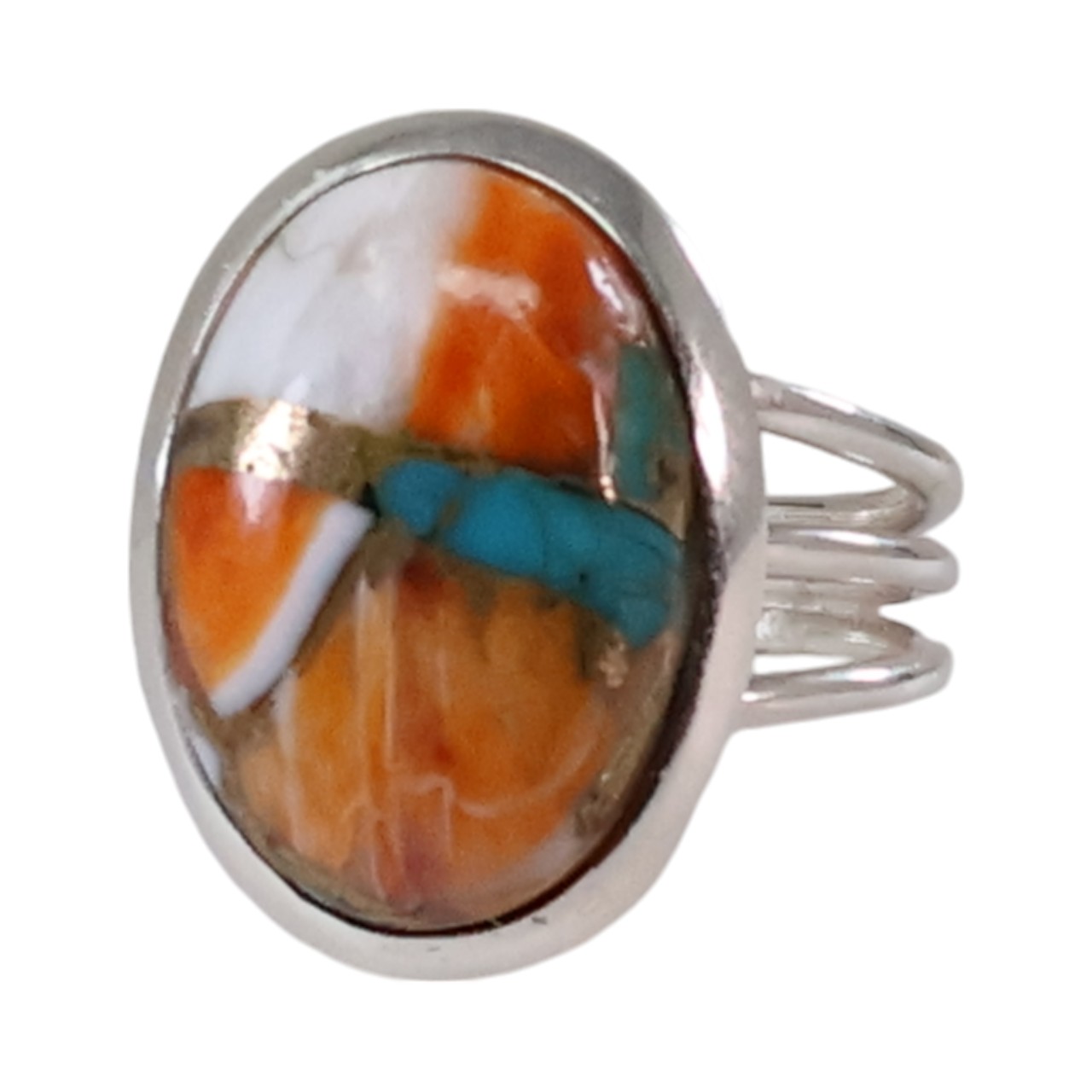 Silver Ring featuring Oyster Copper Turquoise on WordPress - Image 2