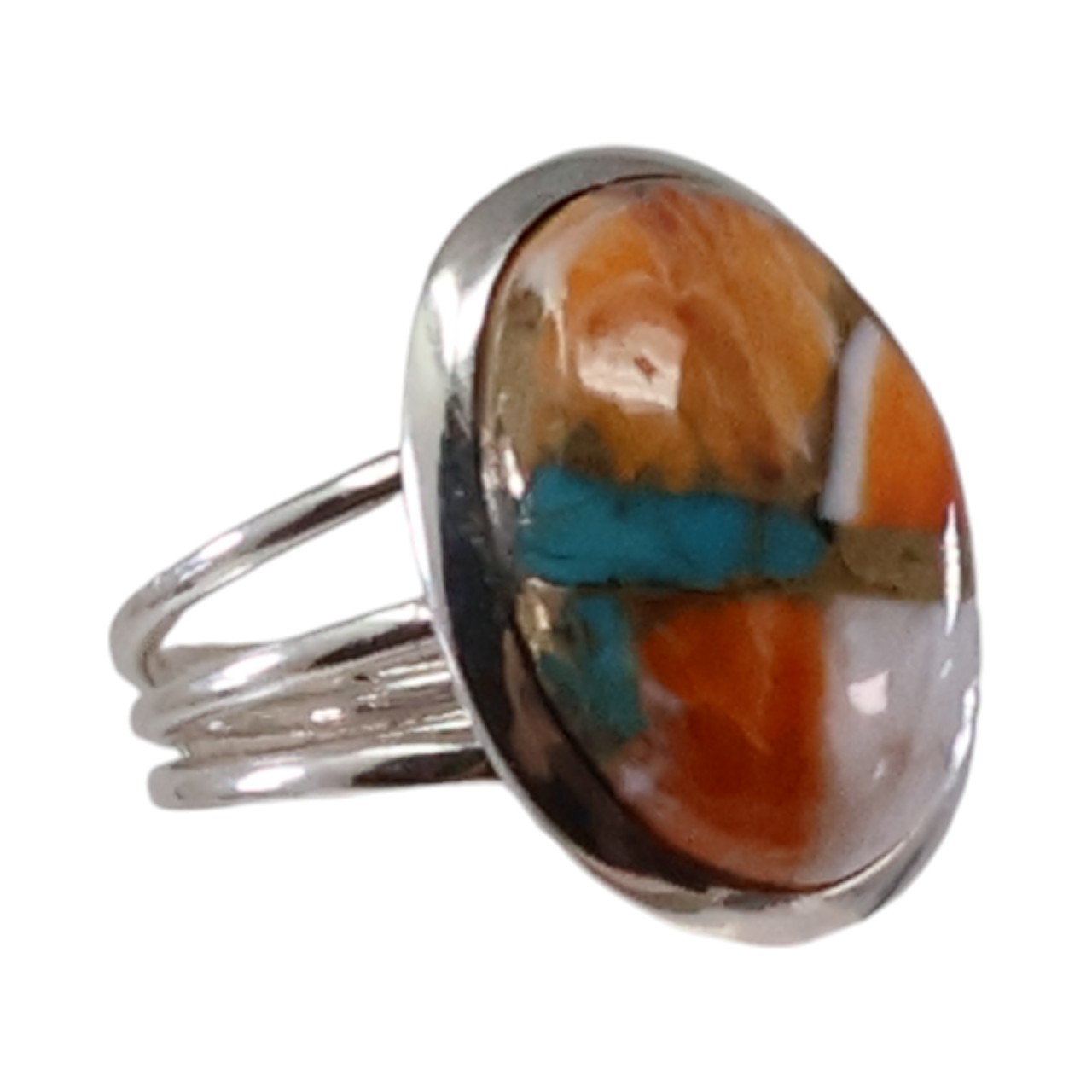 Silver Ring featuring Oyster Copper Turquoise on WordPress - Image 3