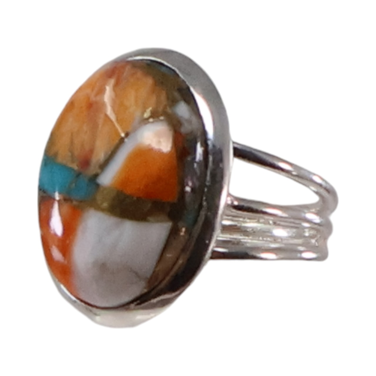 Silver Ring featuring Oyster Copper Turquoise on WordPress - Image 4