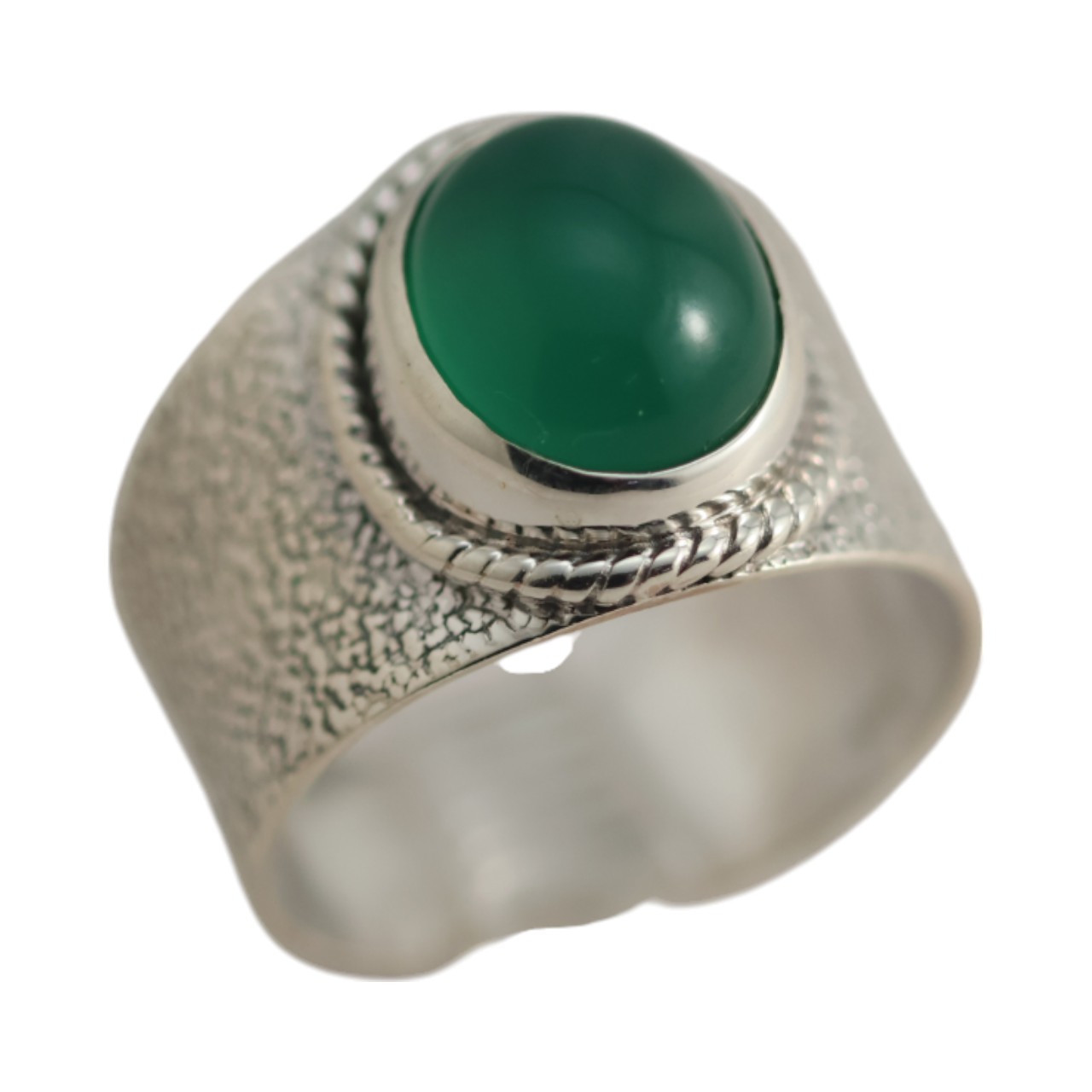 Genuine Green Onyx Sterling Silver Ring