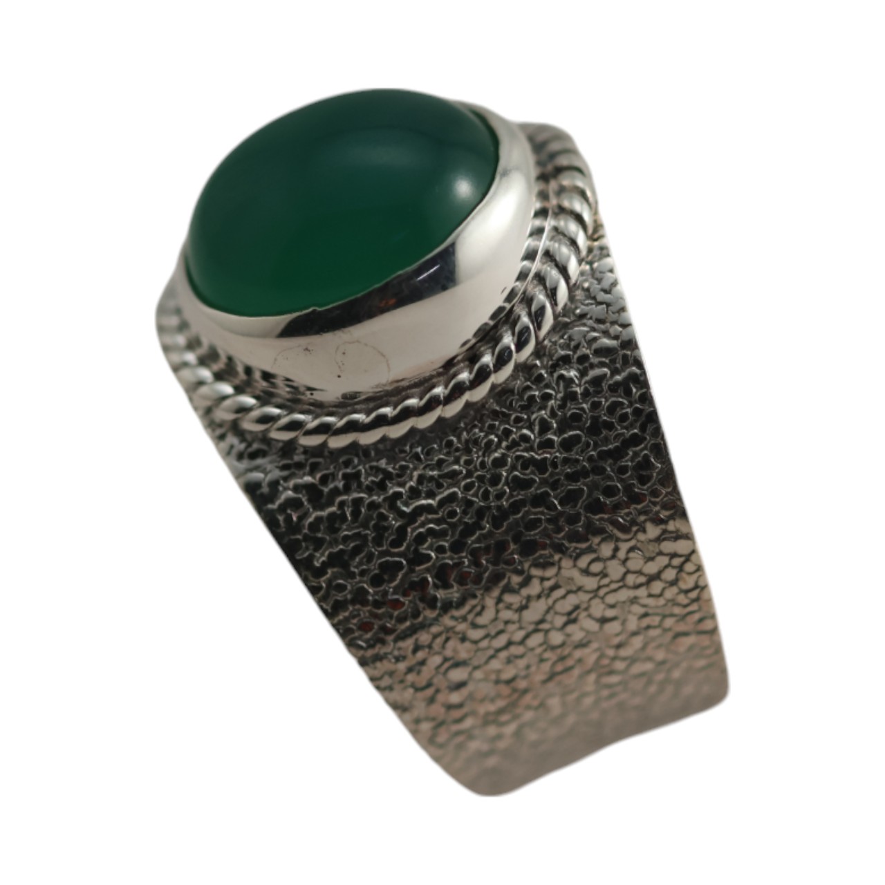 Genuine Green Onyx Sterling Silver Ring - Image 4