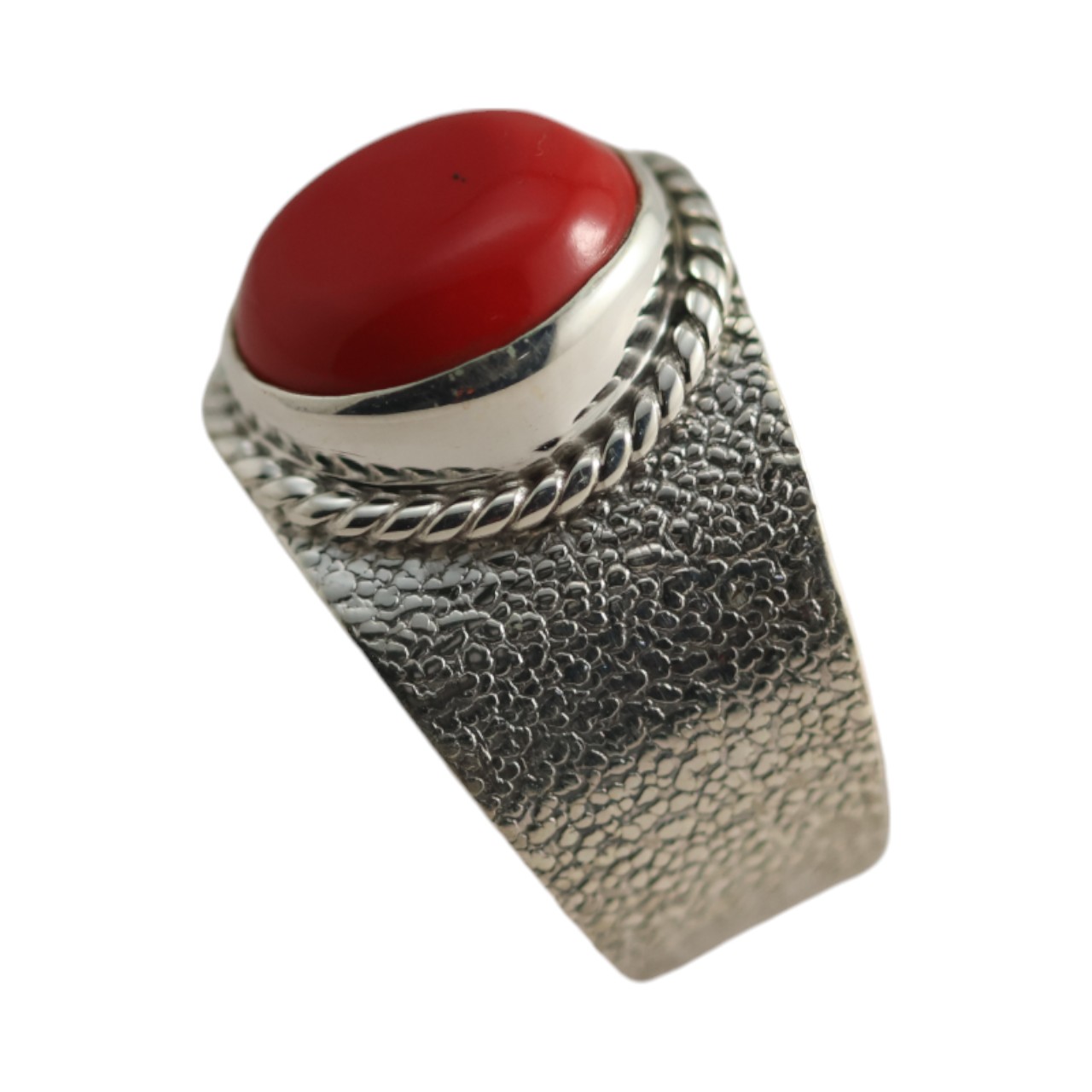 Discover the Splendor of a Genuine Red Coral Sterling Silver Ring - Shop Now! - Image 4