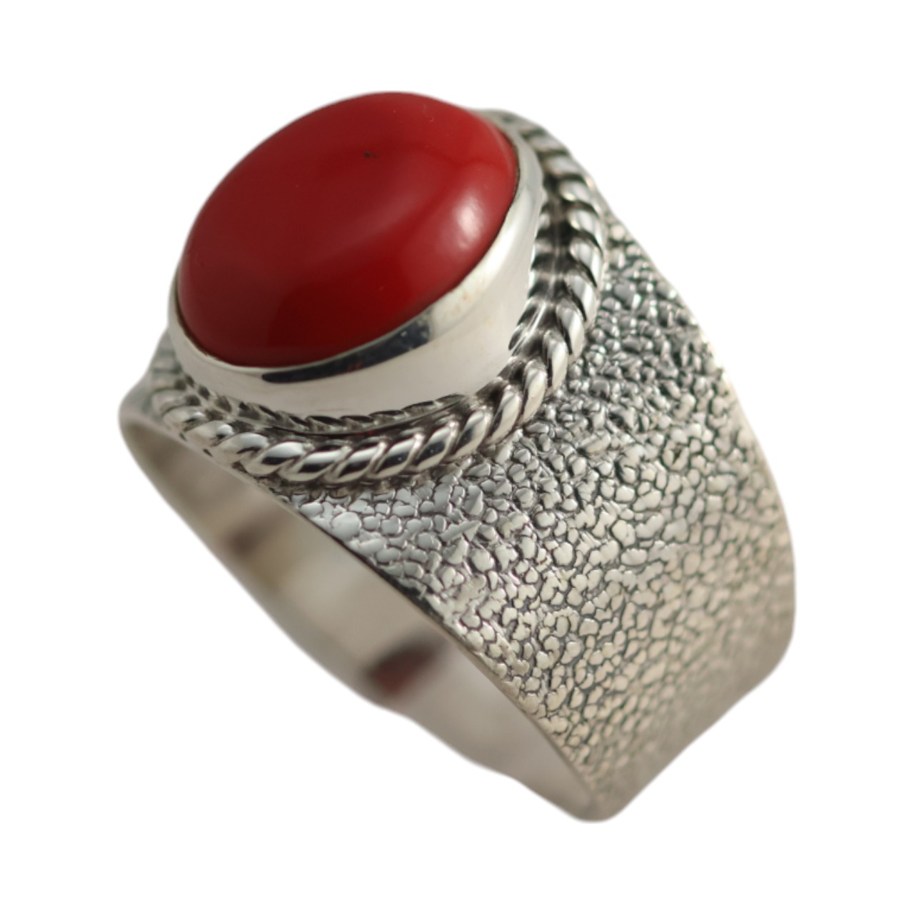 Discover the Splendor of a Genuine Red Coral Sterling Silver Ring - Shop Now! - Image 5