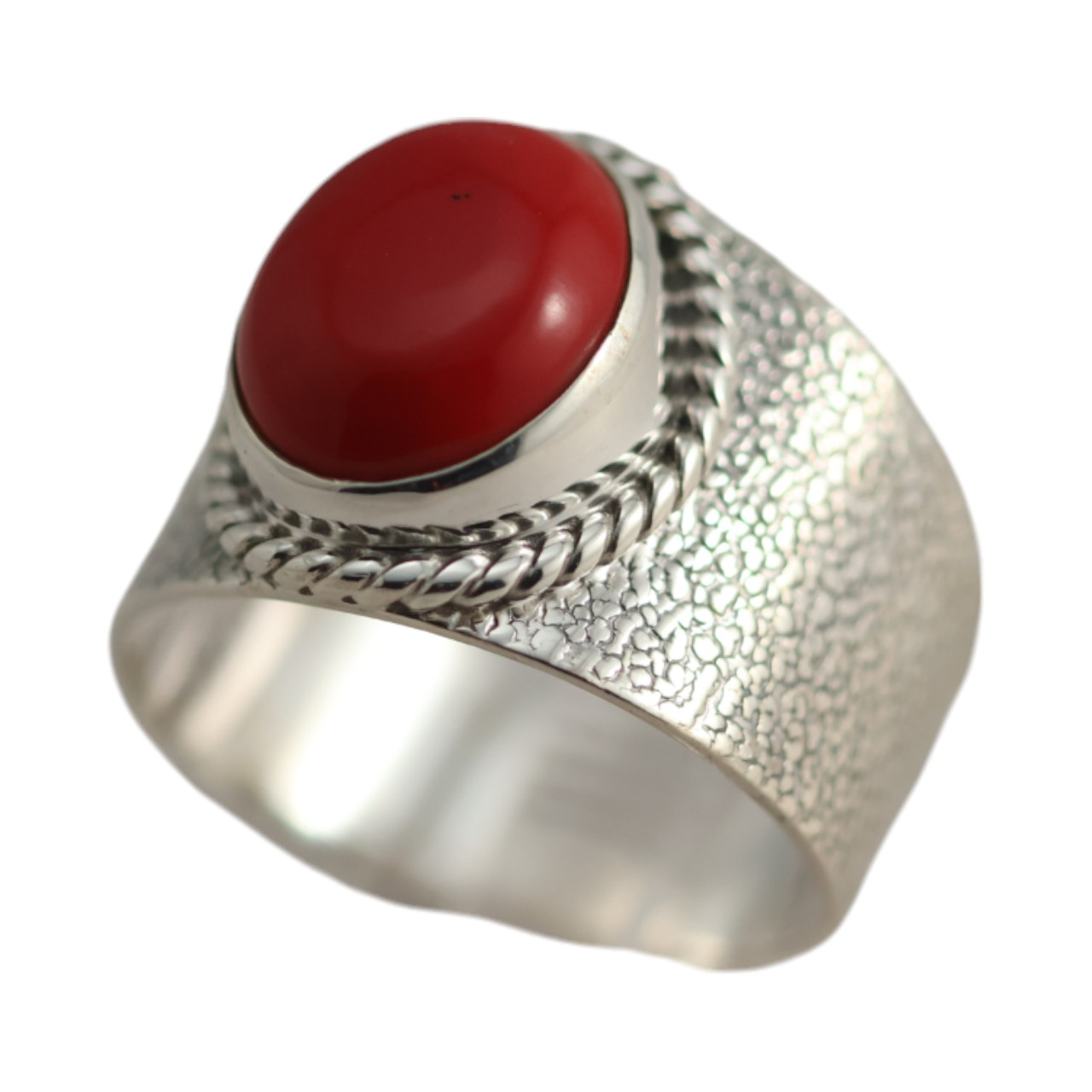Discover the Splendor of a Genuine Red Coral Sterling Silver Ring - Shop Now! - Image 6