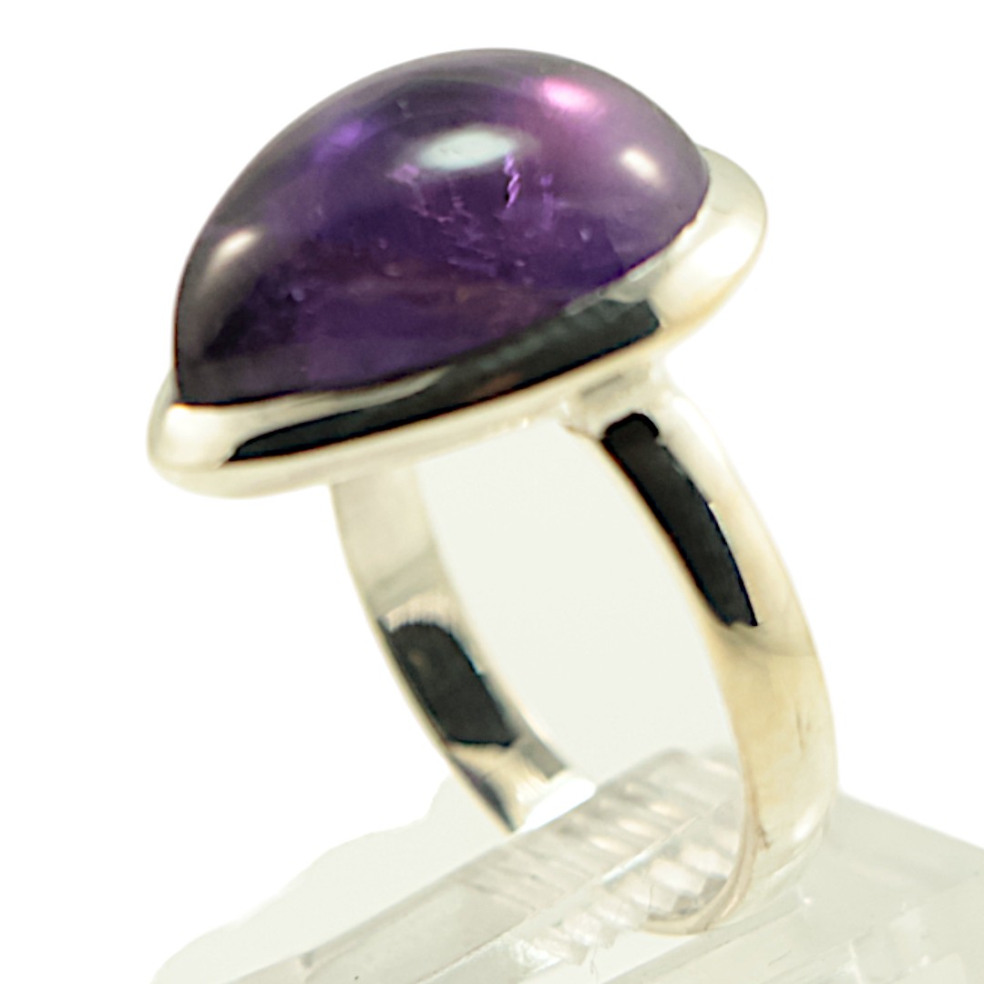 Stunning Tear Drop Shape Amethyst Gemstone Ring: Elevate Your Style with this Unique Piece | Shop Now - Image 6