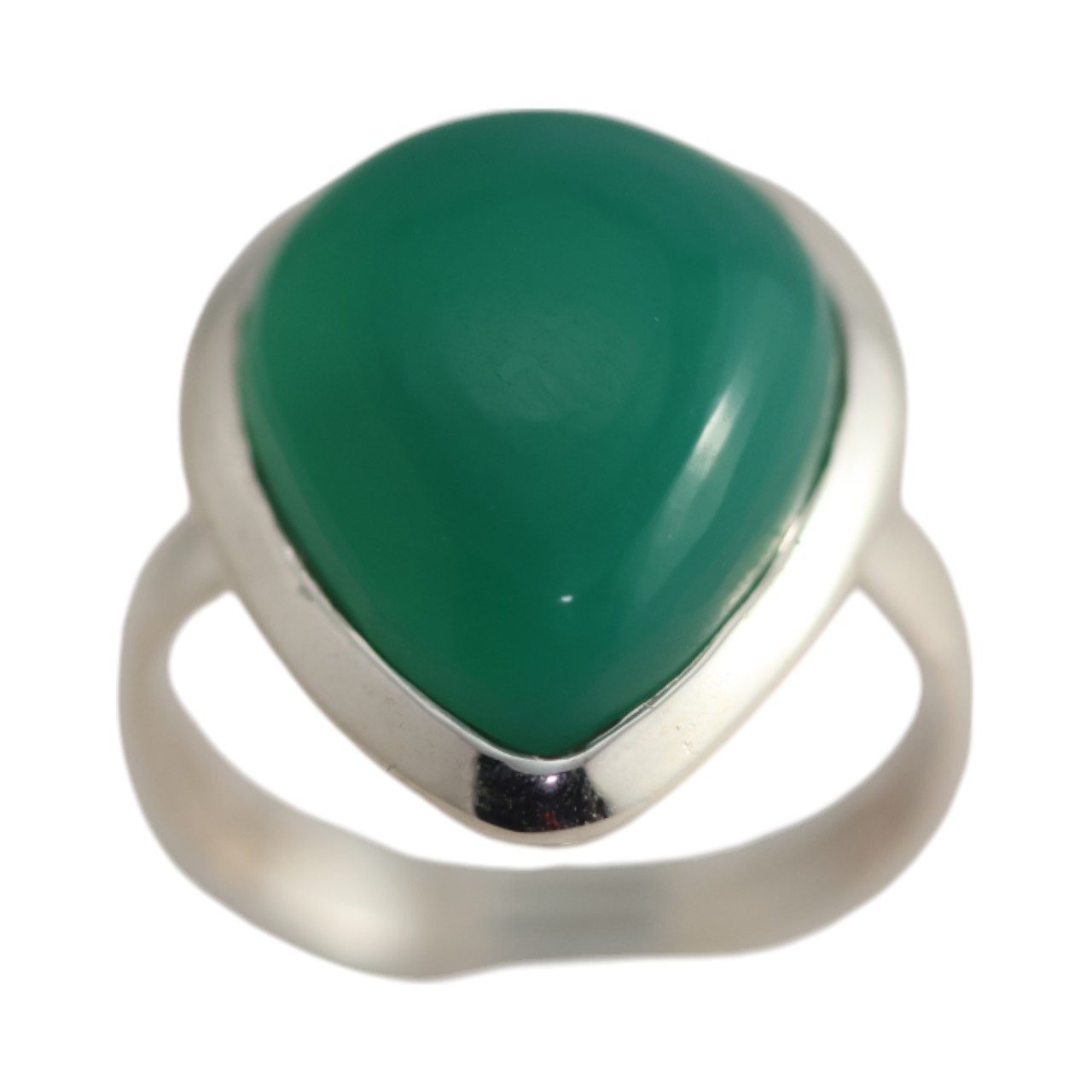 Tear Drop Shape Green Onyx Gemstone Ring - Elevate Your Style with Nature's Beauty! - Image 5